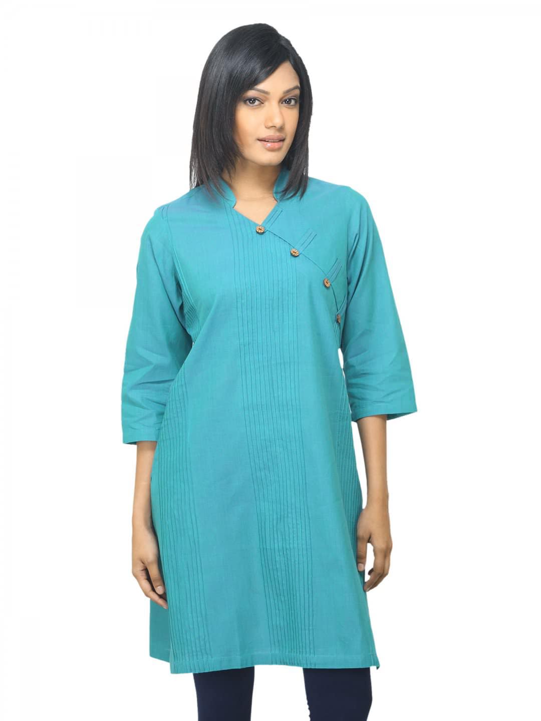 Fabindia Women Blue Mangalgiri Kurta