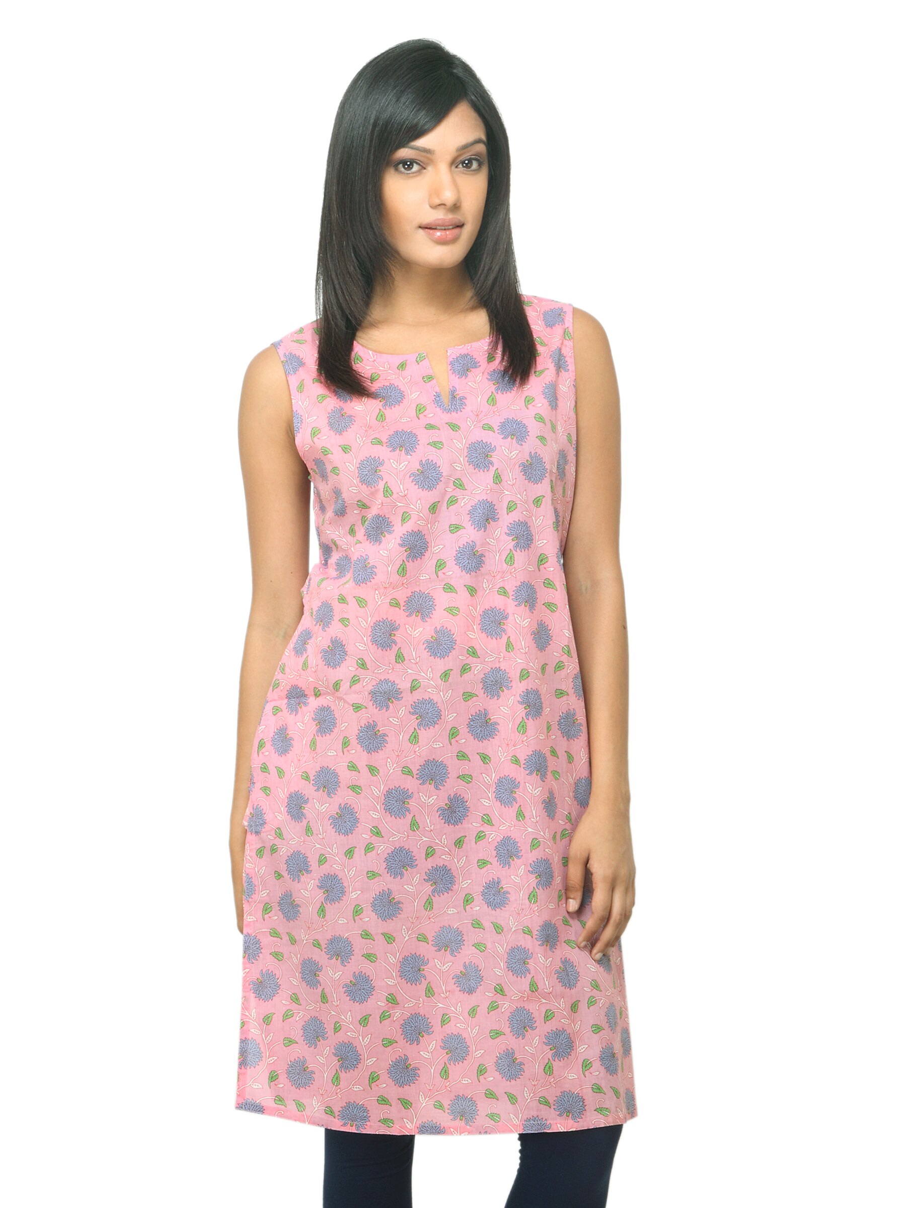 Fabindia Women Printed Pink Kurta