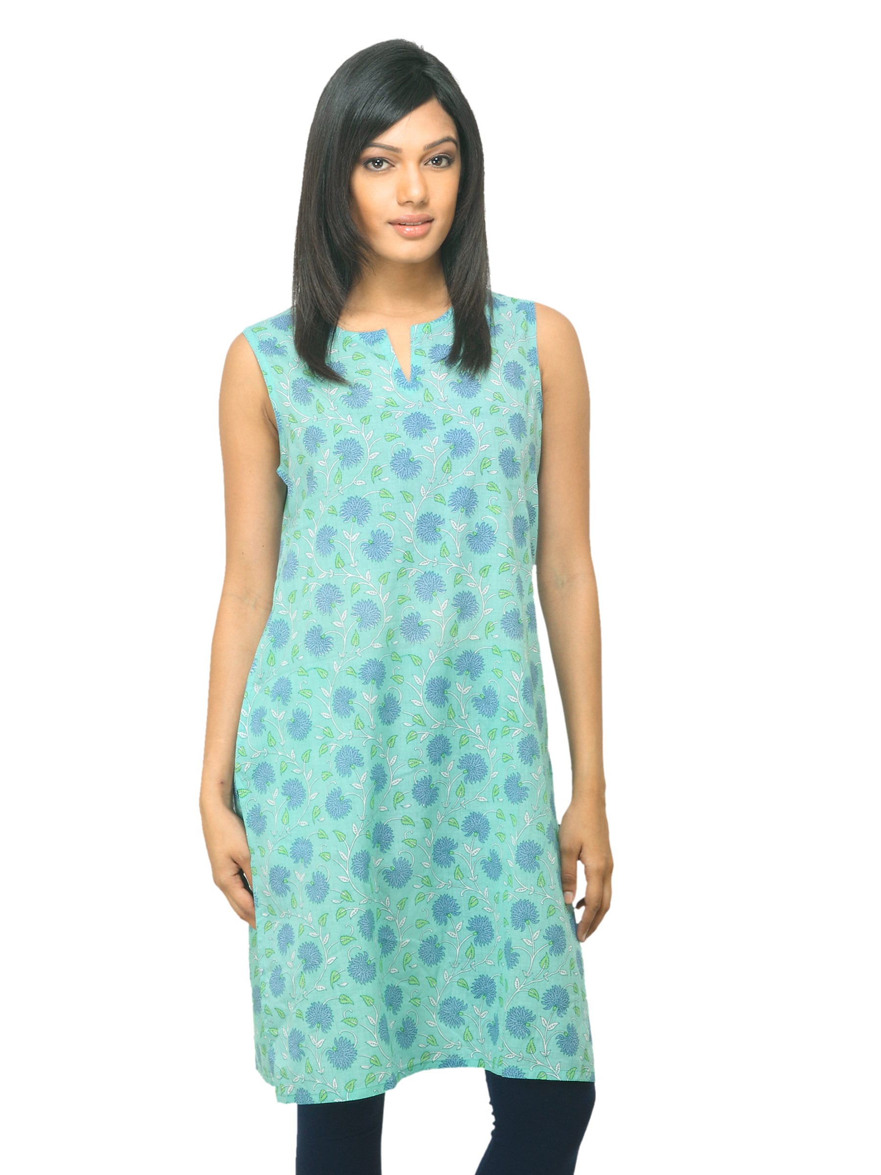 Fabindia Women Blue Printed Kurta