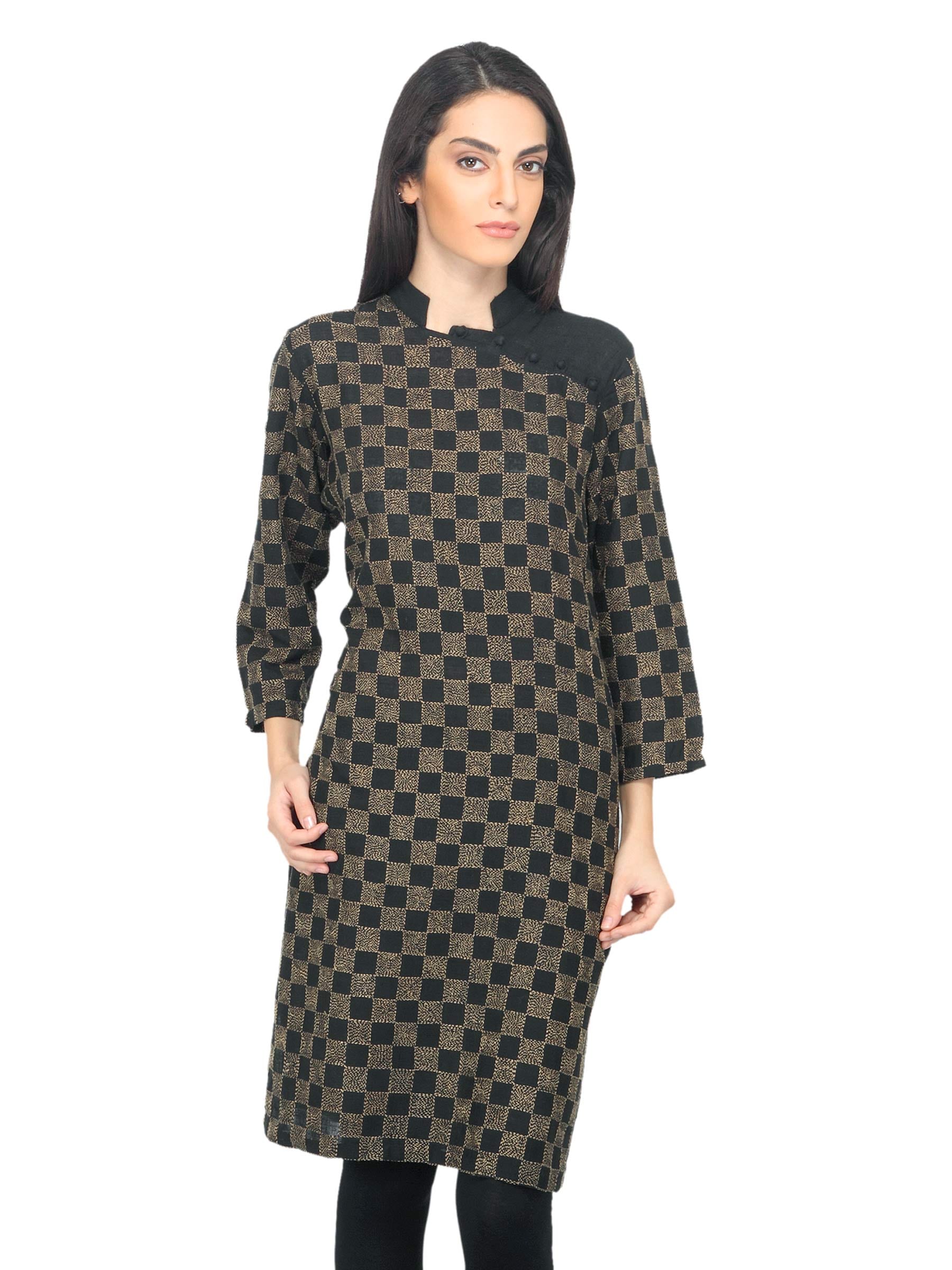 Fabindia Women Black Kantha Kurta