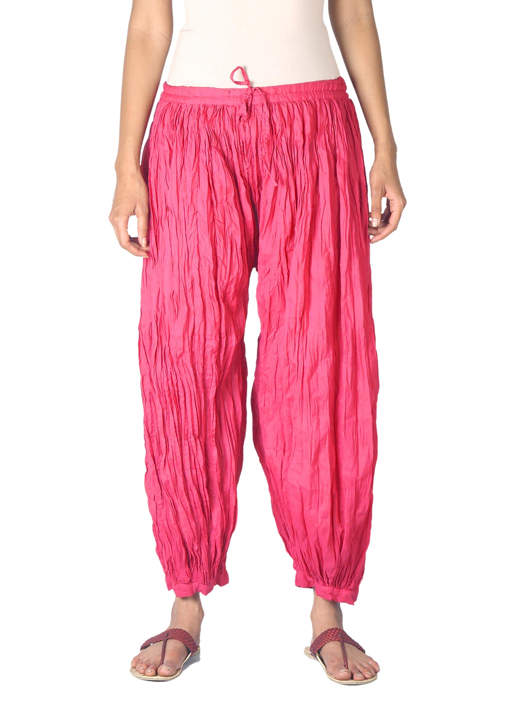 Fabindia Women Pink Harem Pants