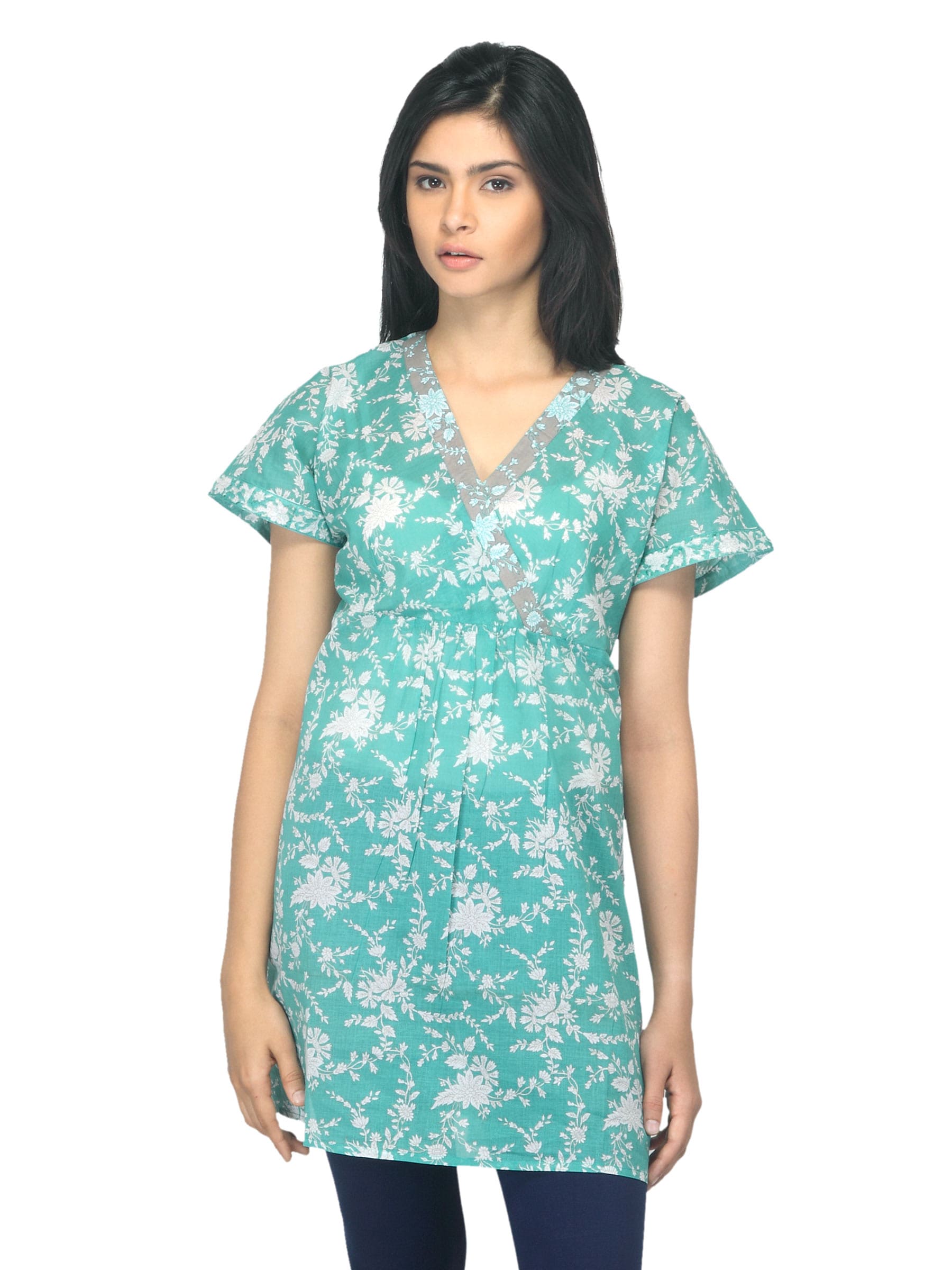 Fabindia Women Printed Green Kurtis