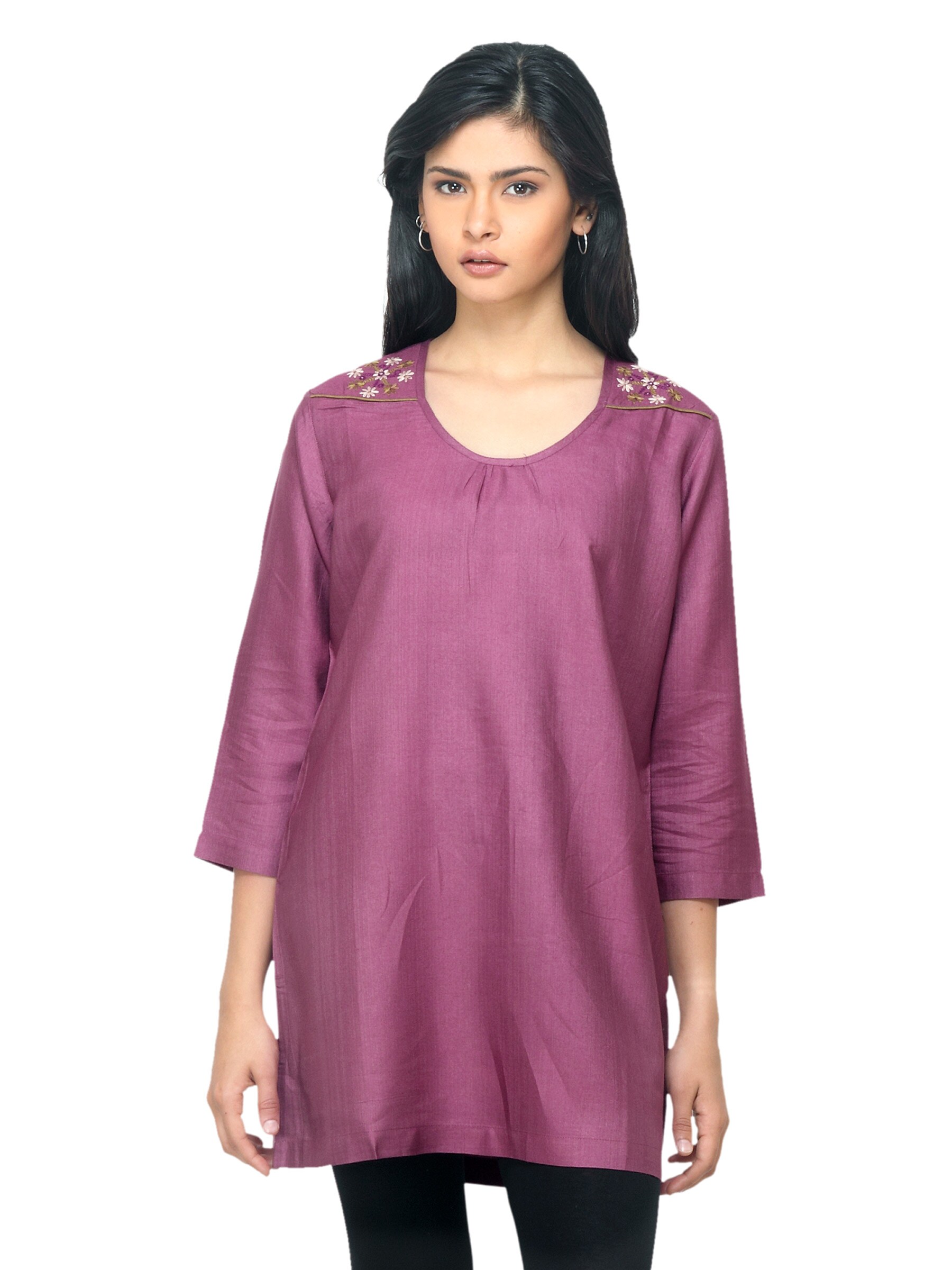 Fabindia Women Purple Silk Kurti