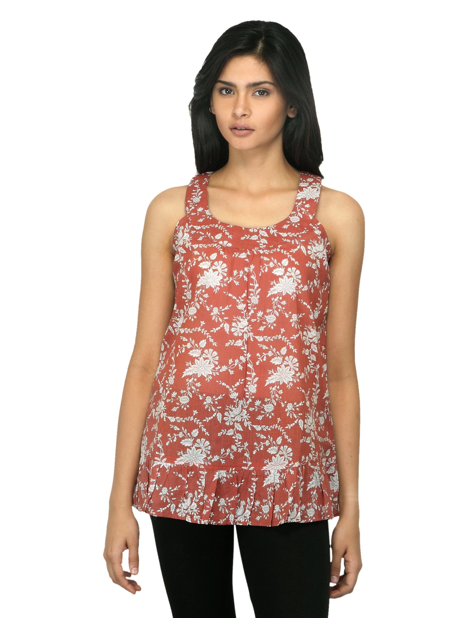 Fabindia Women Printed Peach Top