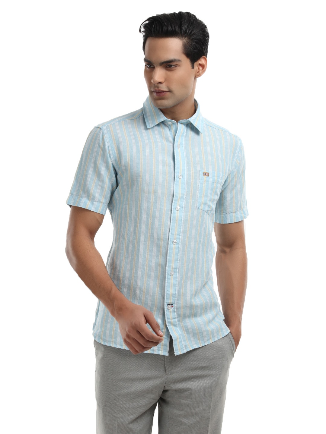 Arrow Sport Men Blue Striped Shirt