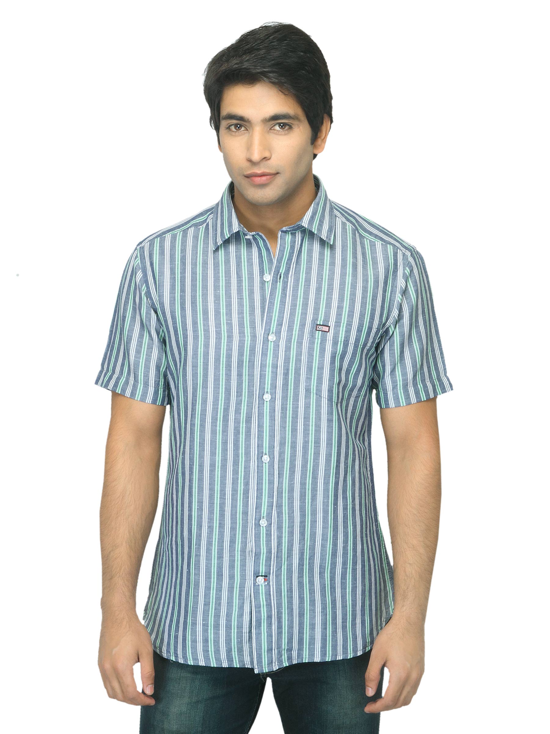 Arrow Sport Men Blue Striped Shirt