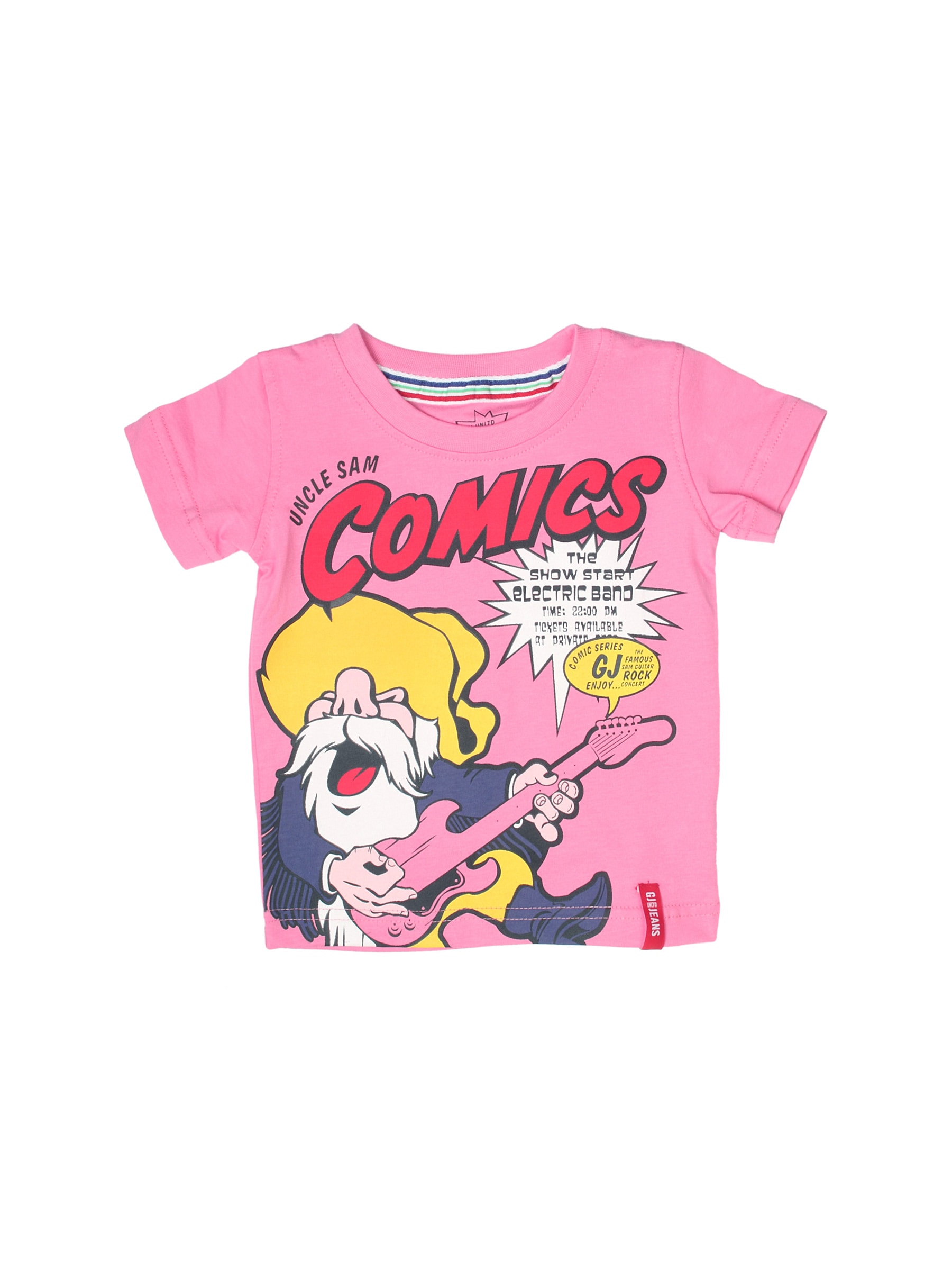 Gini and Jony Boys Printed Pink T-shirt