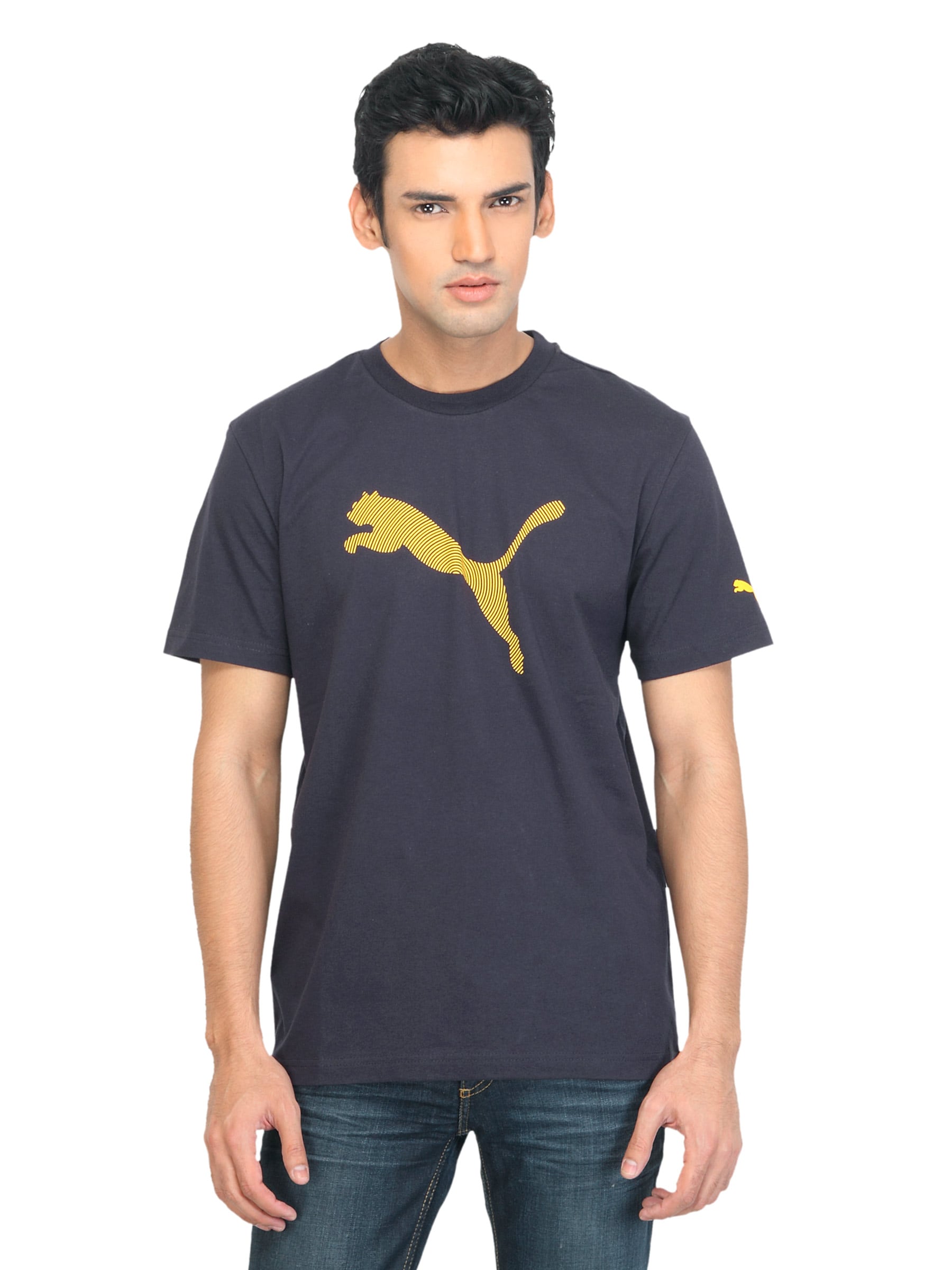 Puma Men Dizzy Graphic Navy Blue T-shirt
