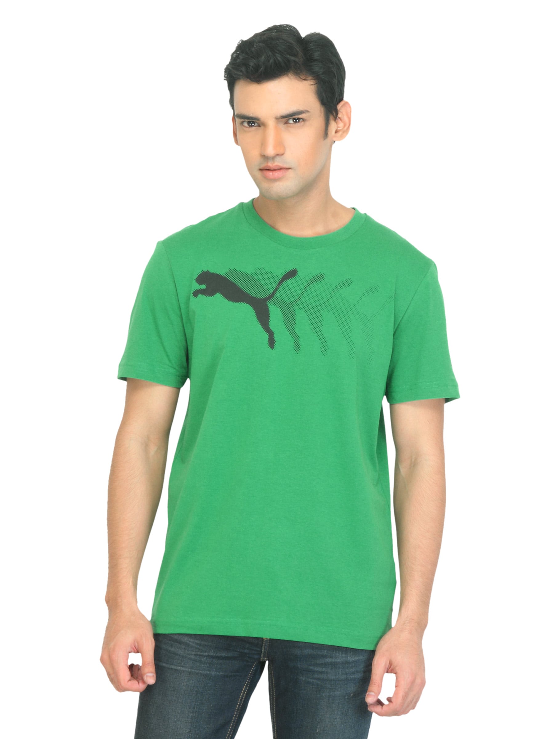 Puma Men Semi Graphic Green T-shirt
