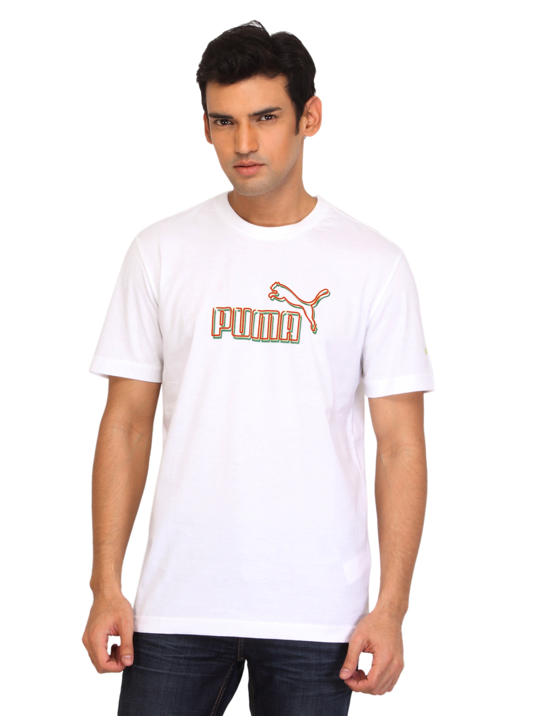 Puma Men Calogne Graphic White T-shirt