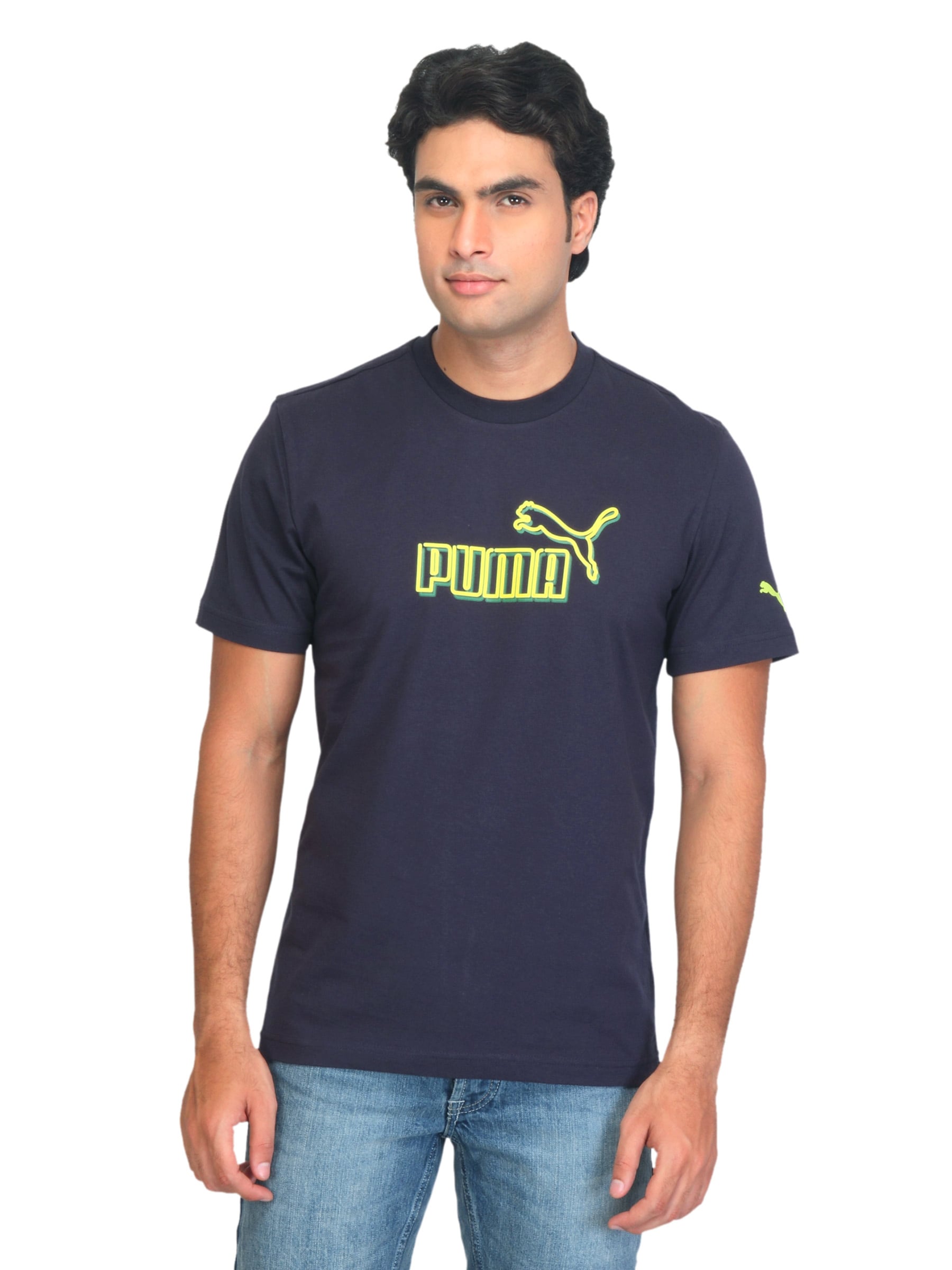 Puma Men Calogne Graphic Navy Blue T-shirt