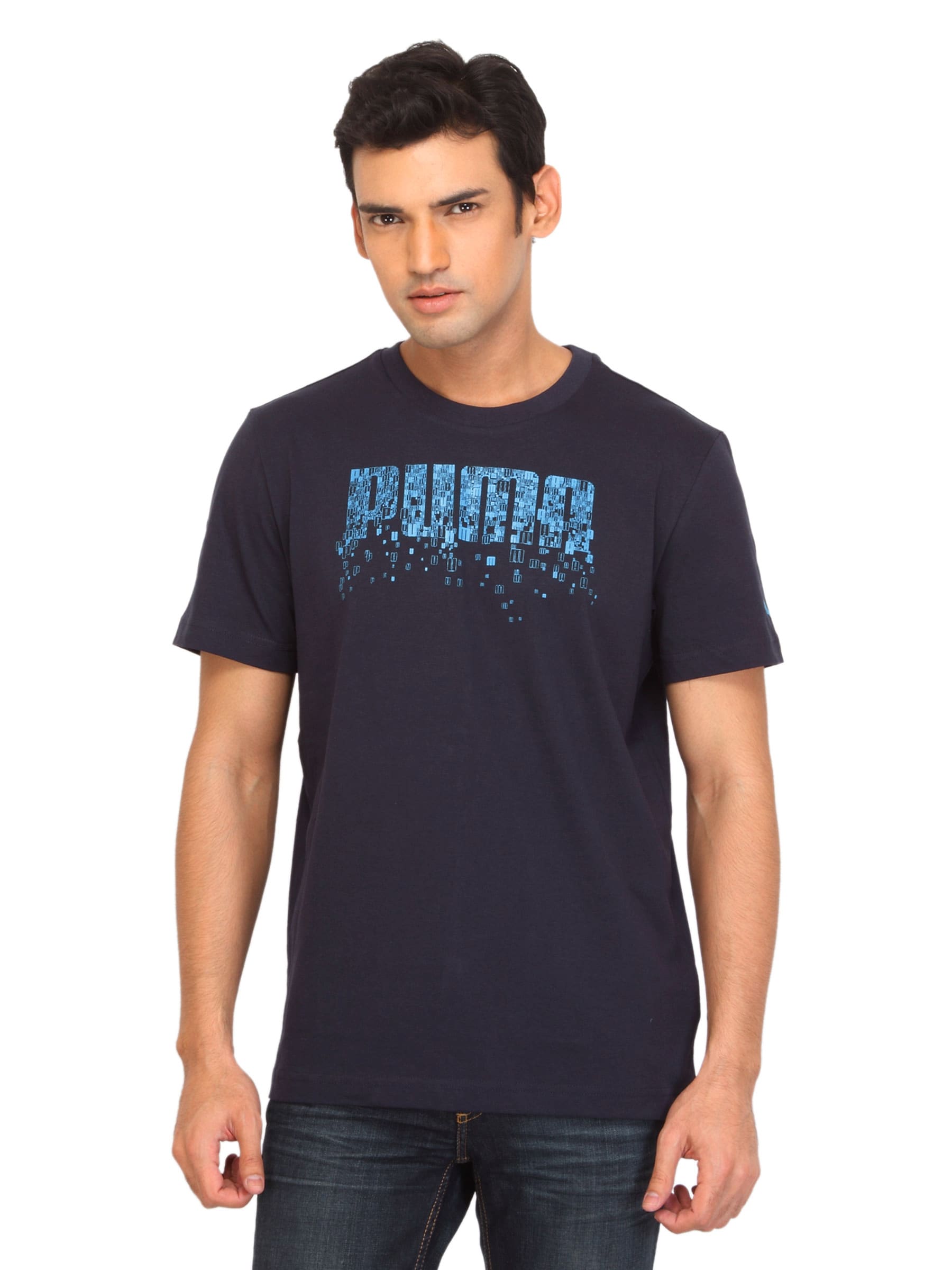 Puma Men Spike Graphic Navy Blue T-shirt