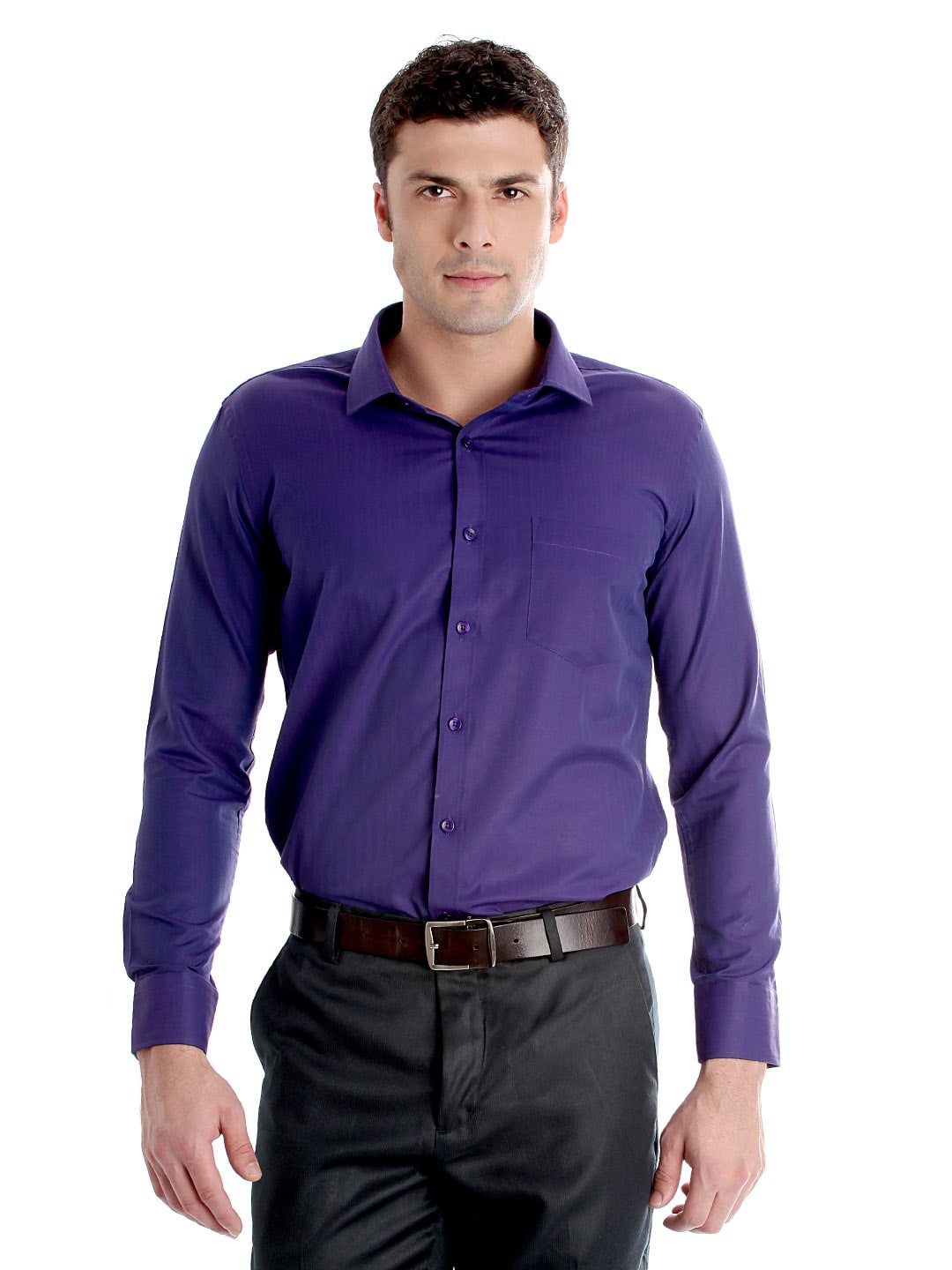 John Miller Men Purple Shirt