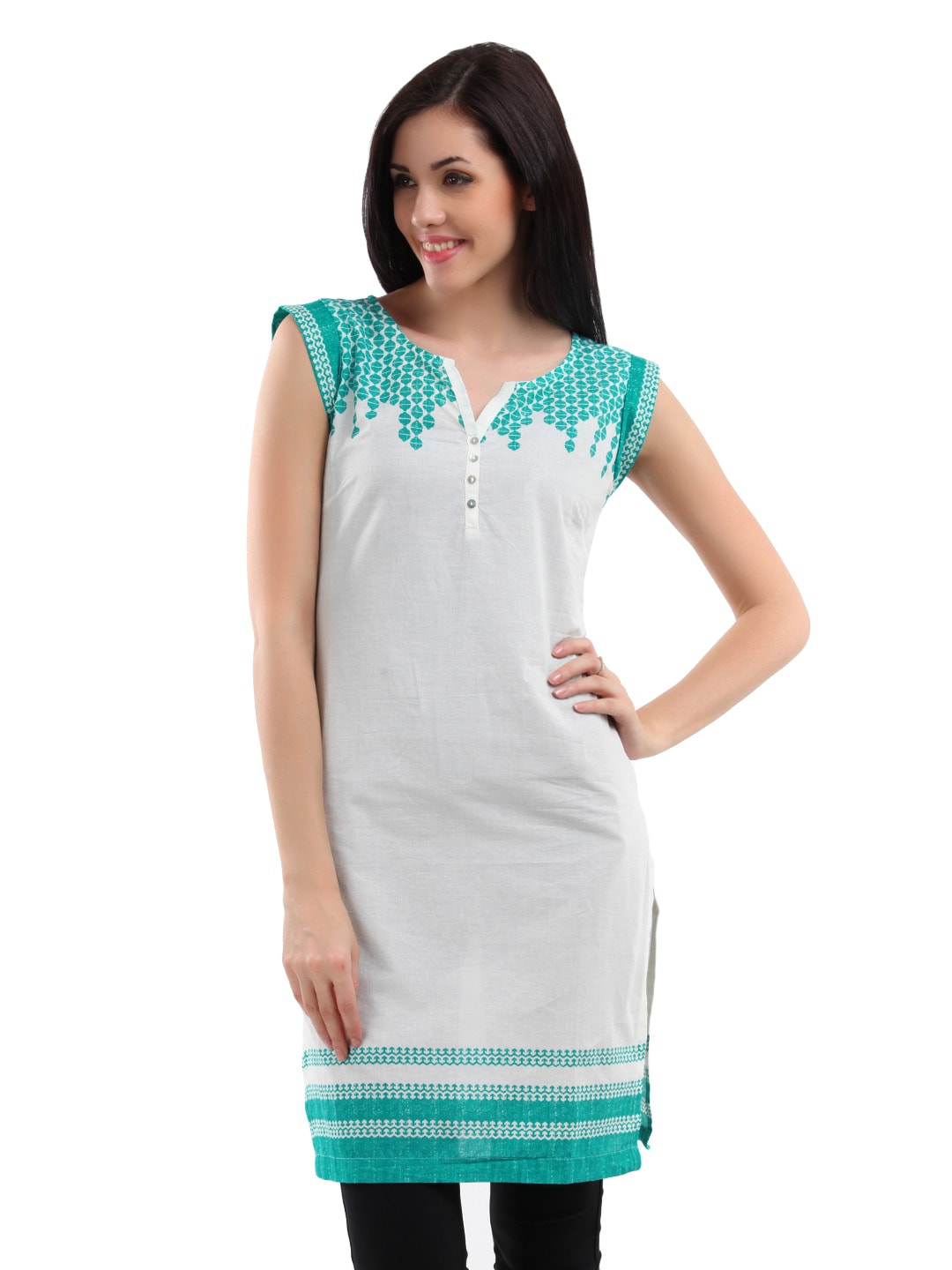 W Women White Printed Kurta