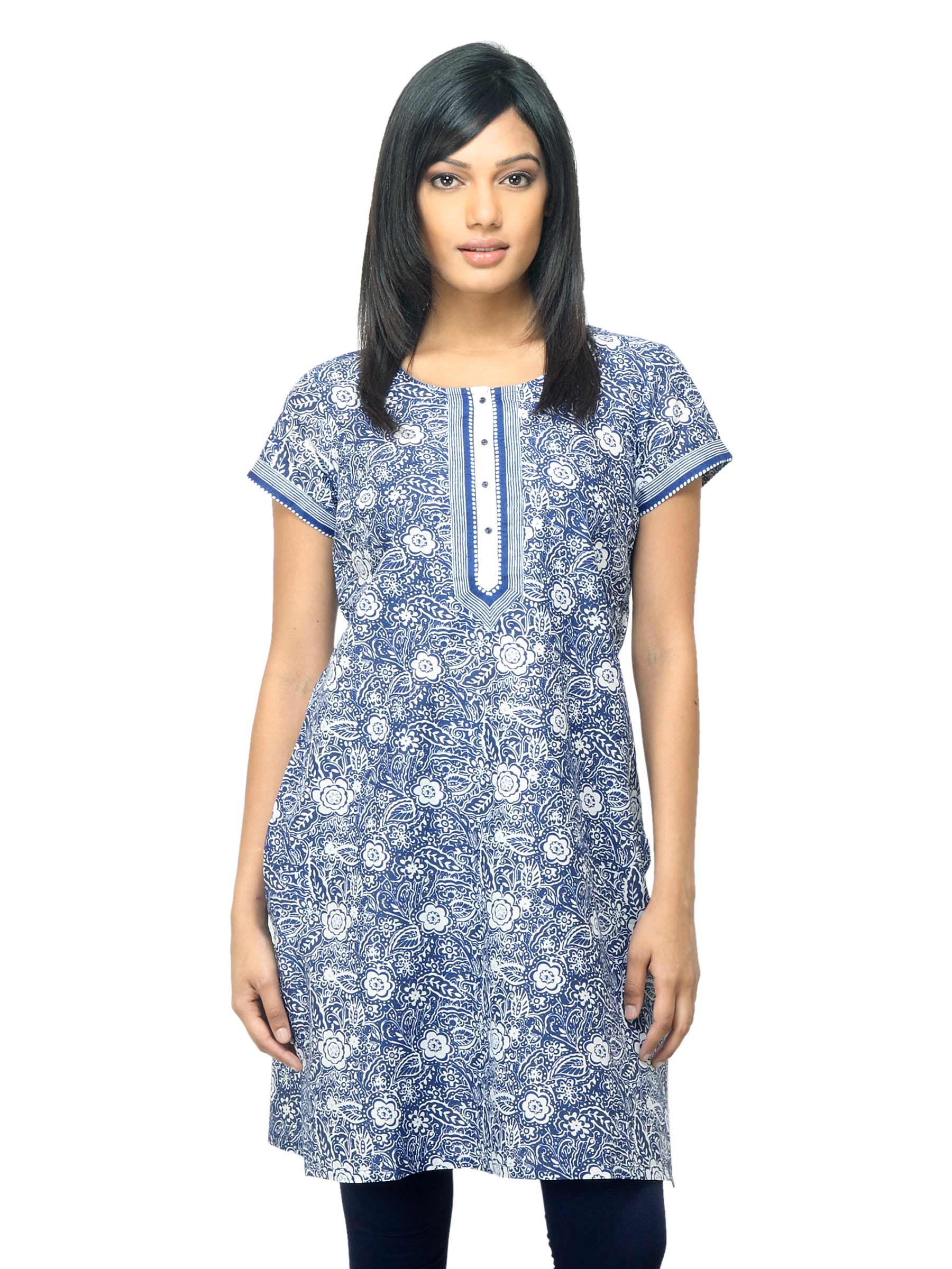 Aurelia Women Printed Blue Kurta