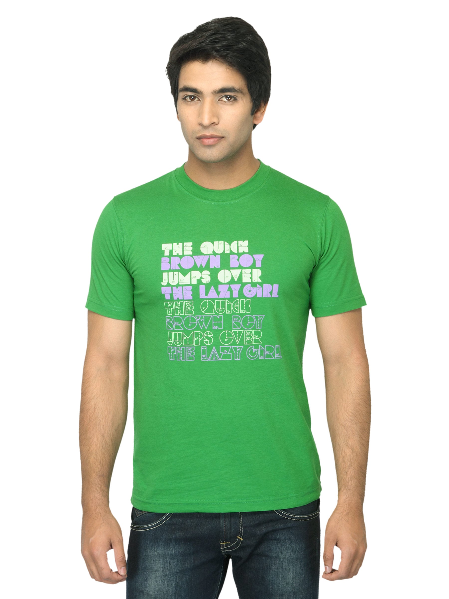 Mark Taylor Men Printed Green T-shirt