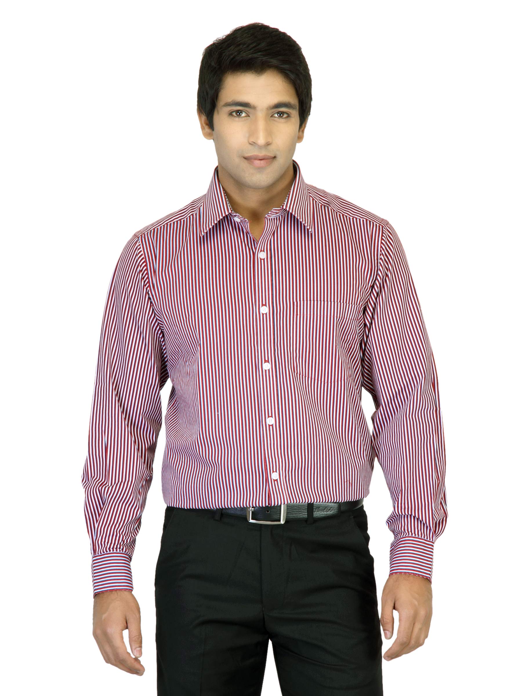 Indigo Nation Men Striped Red Shirt