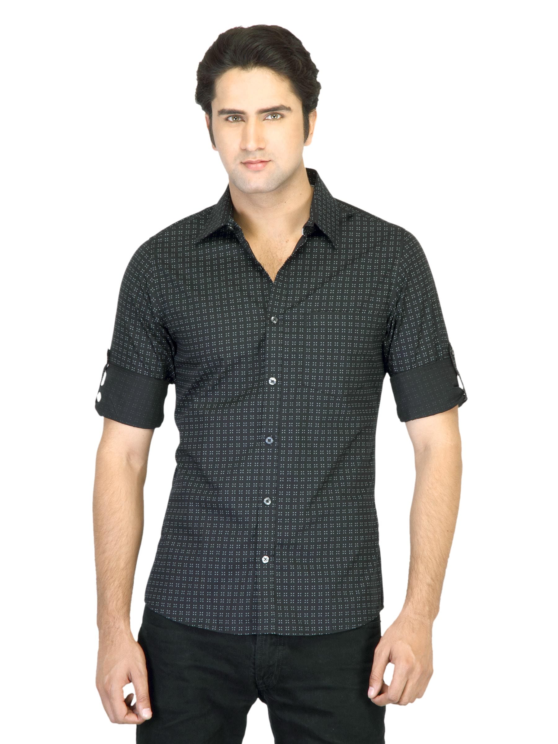 Indigo Nation Men Printed Black Shirt