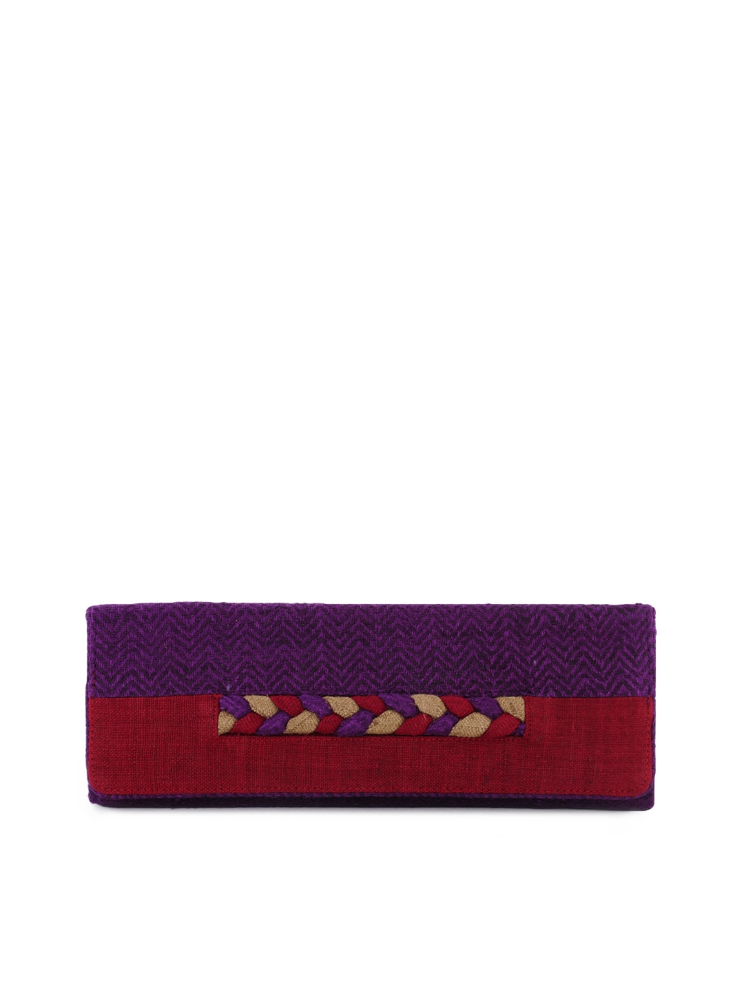 Fabindia Women Purple Silk Clutch