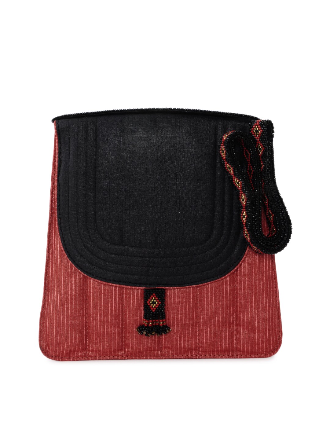 Fabindia Women Red Silk Handbag