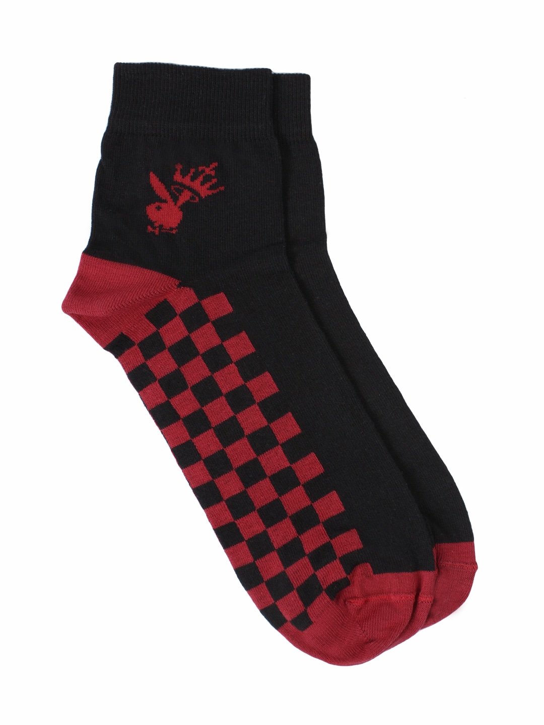 Playboy Men Black & Red Socks