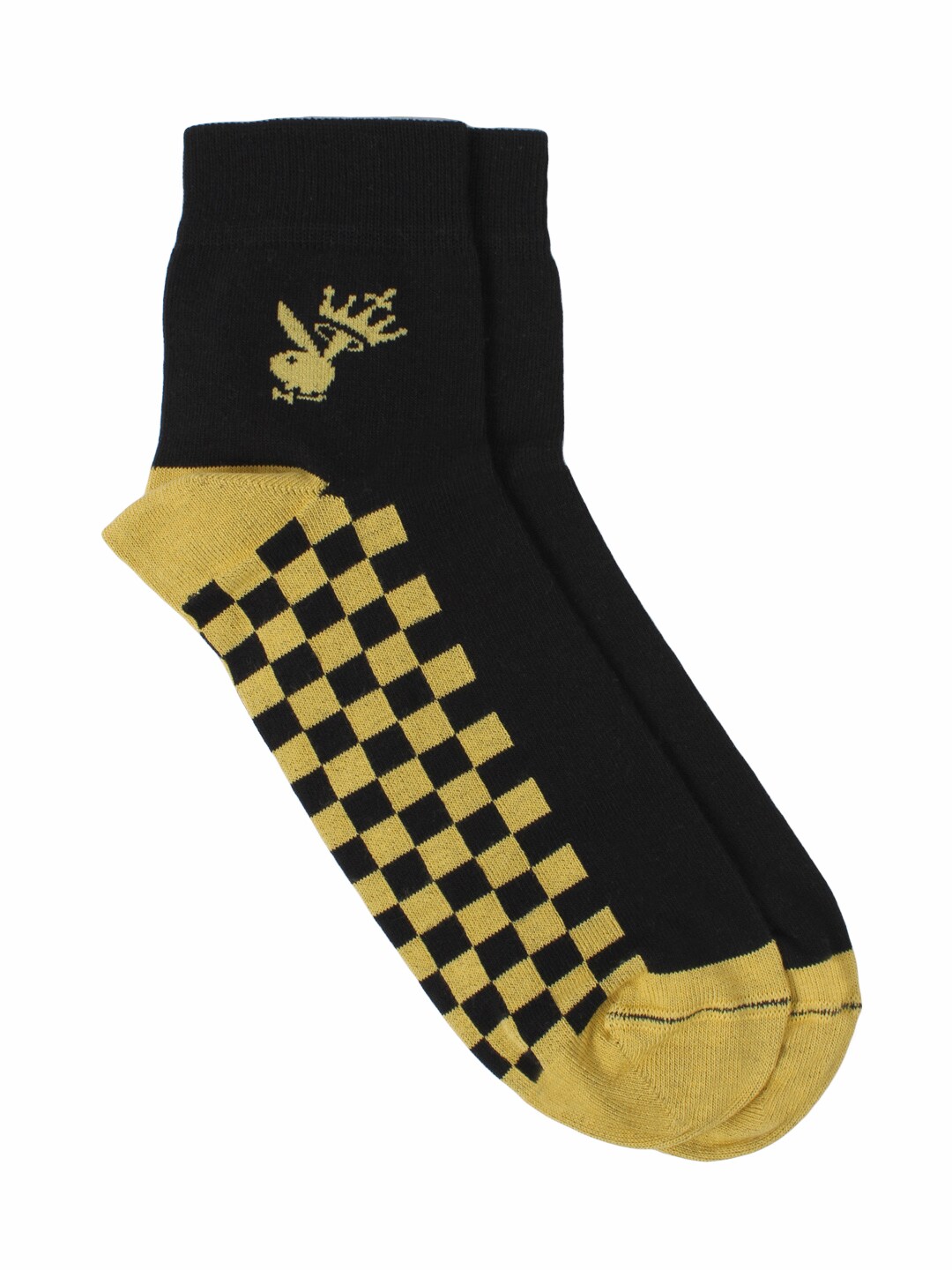 Playboy Men Yellow & Black Socks