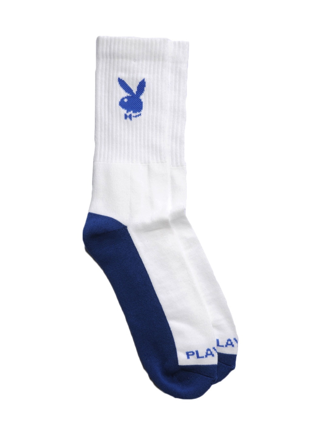 Playboy Men White & Blue Socks