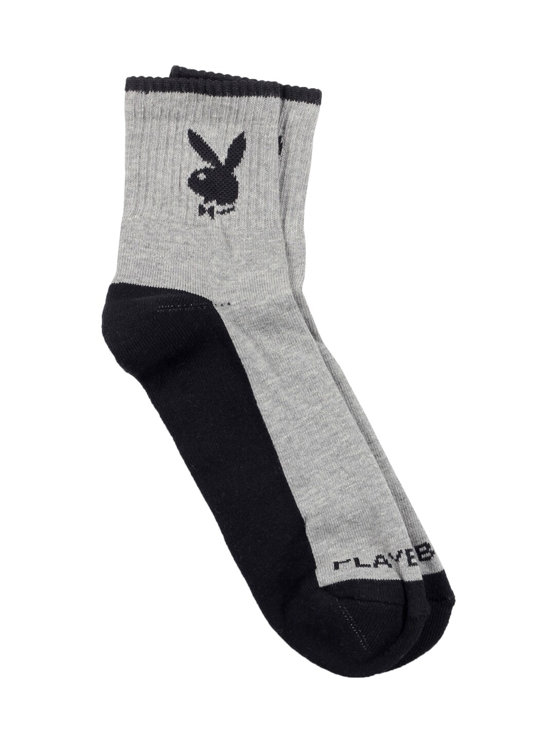 Playboy Men Grey & Black Socks