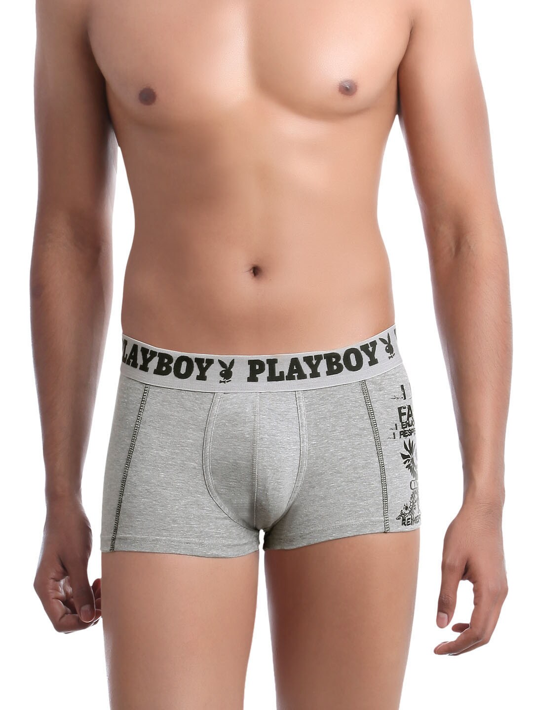 Playboy Men Crocker Grey Trunks