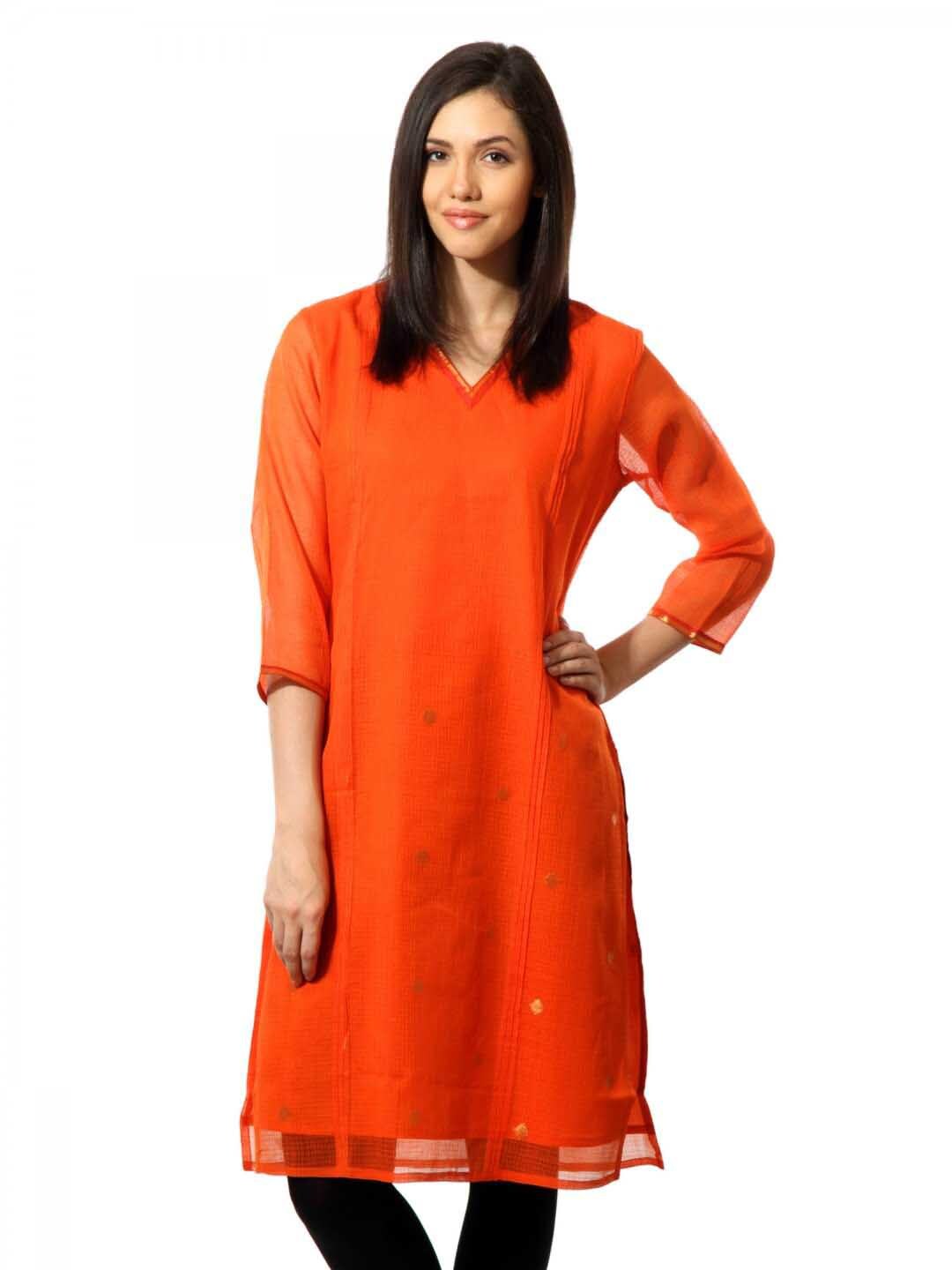 Fabindia Women Orange Kurta