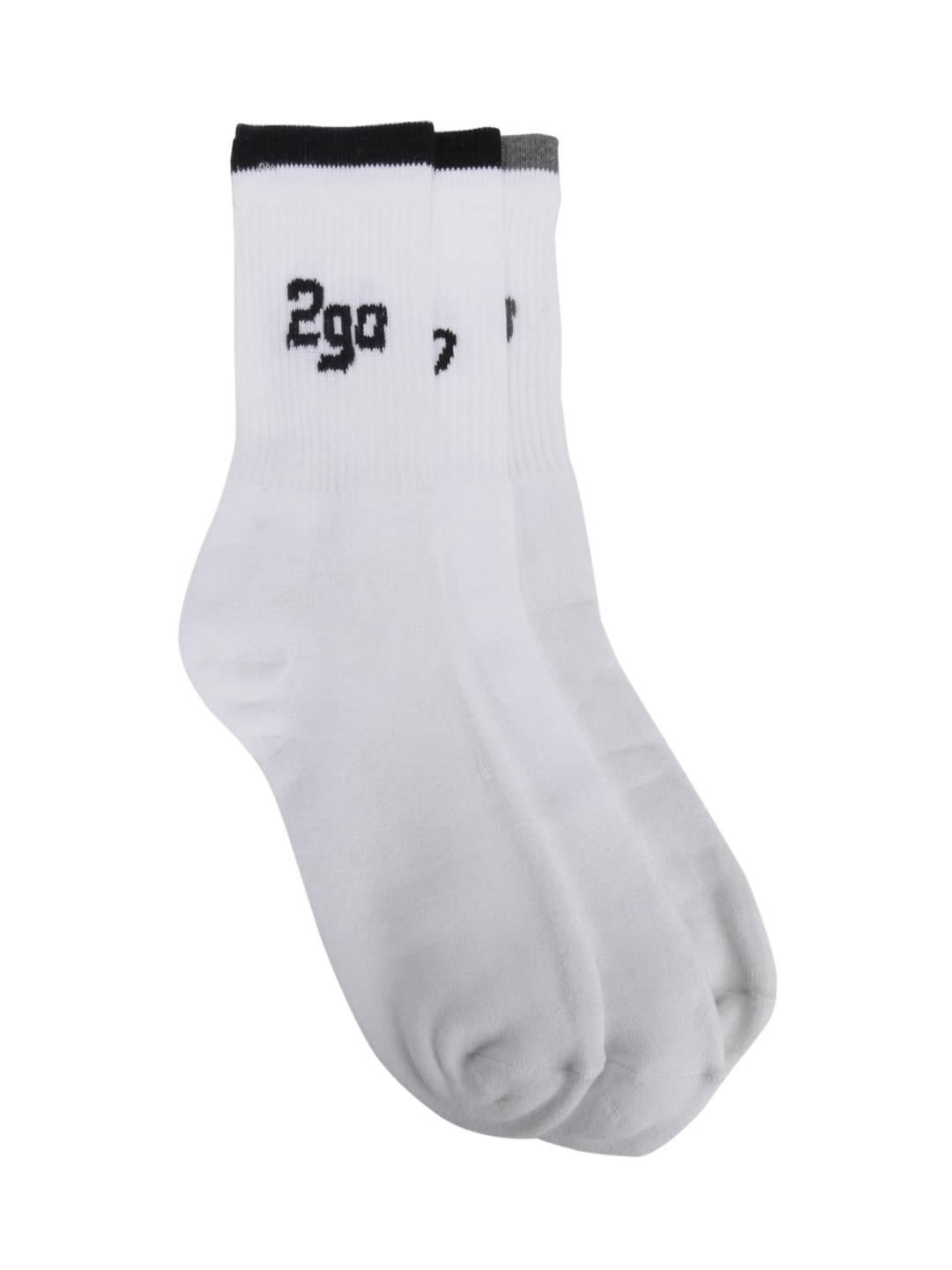 2go Active Gear USA Men Pack of 3 White Socks