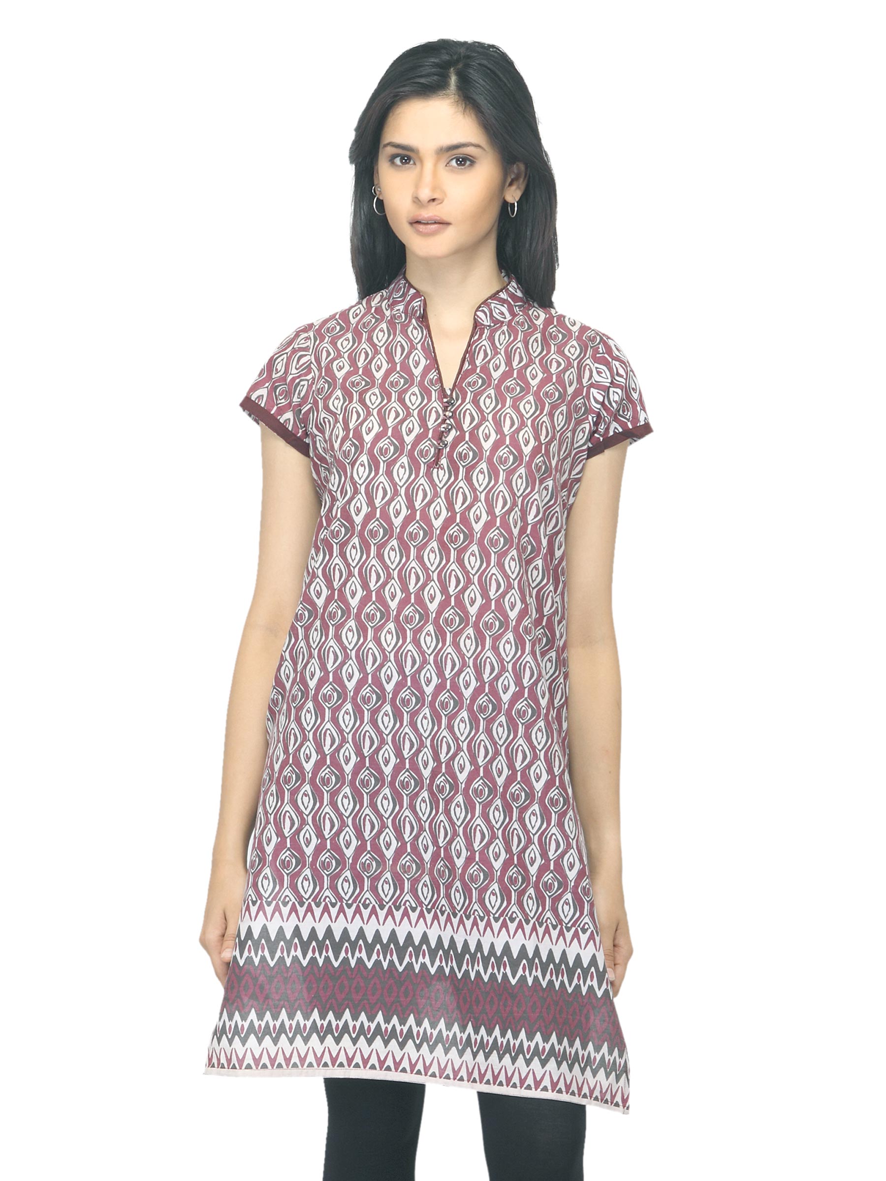 Vishudh Women Printed Purple Kurta