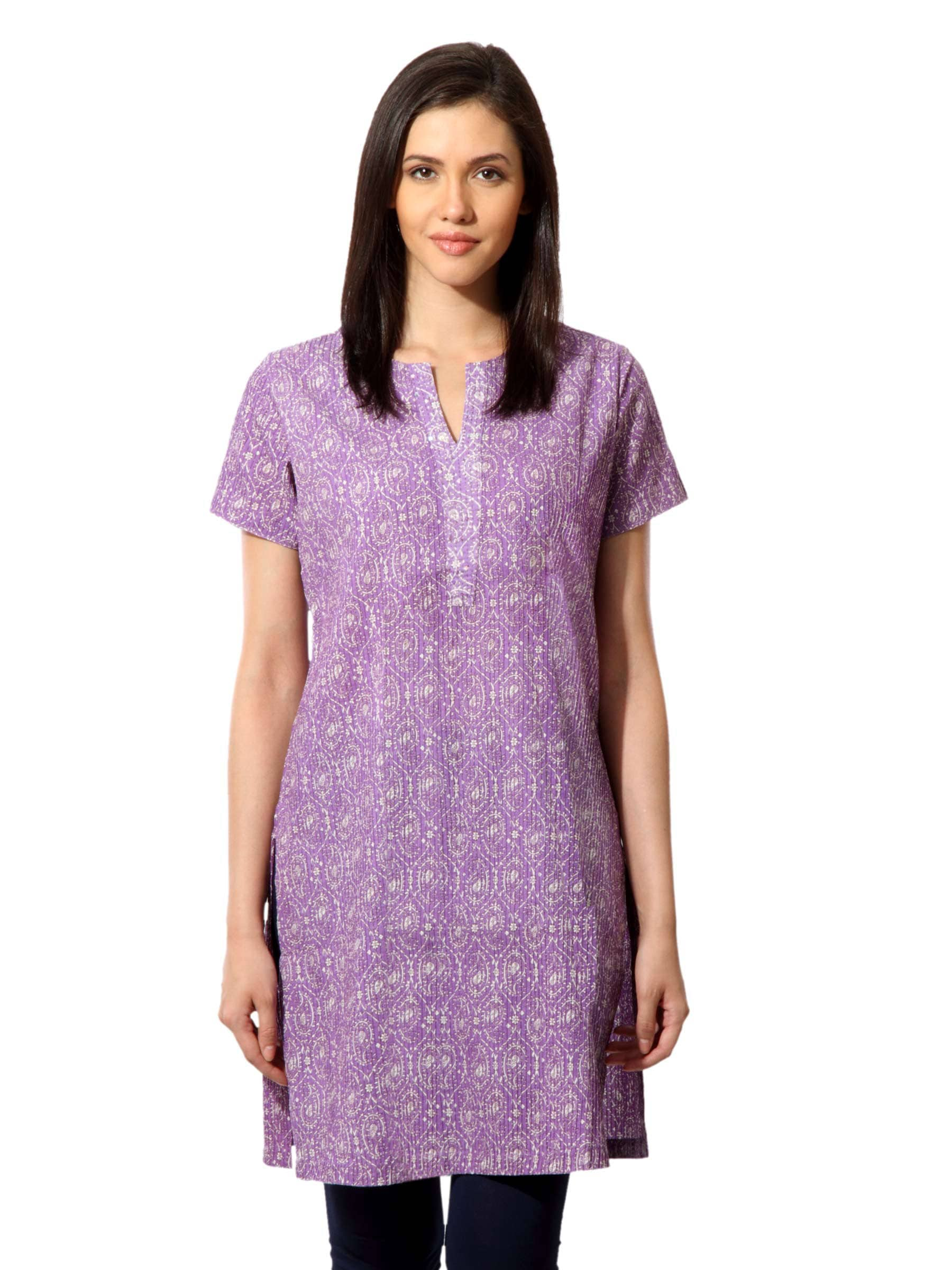 Fabindia Women Printed Purple Kurta