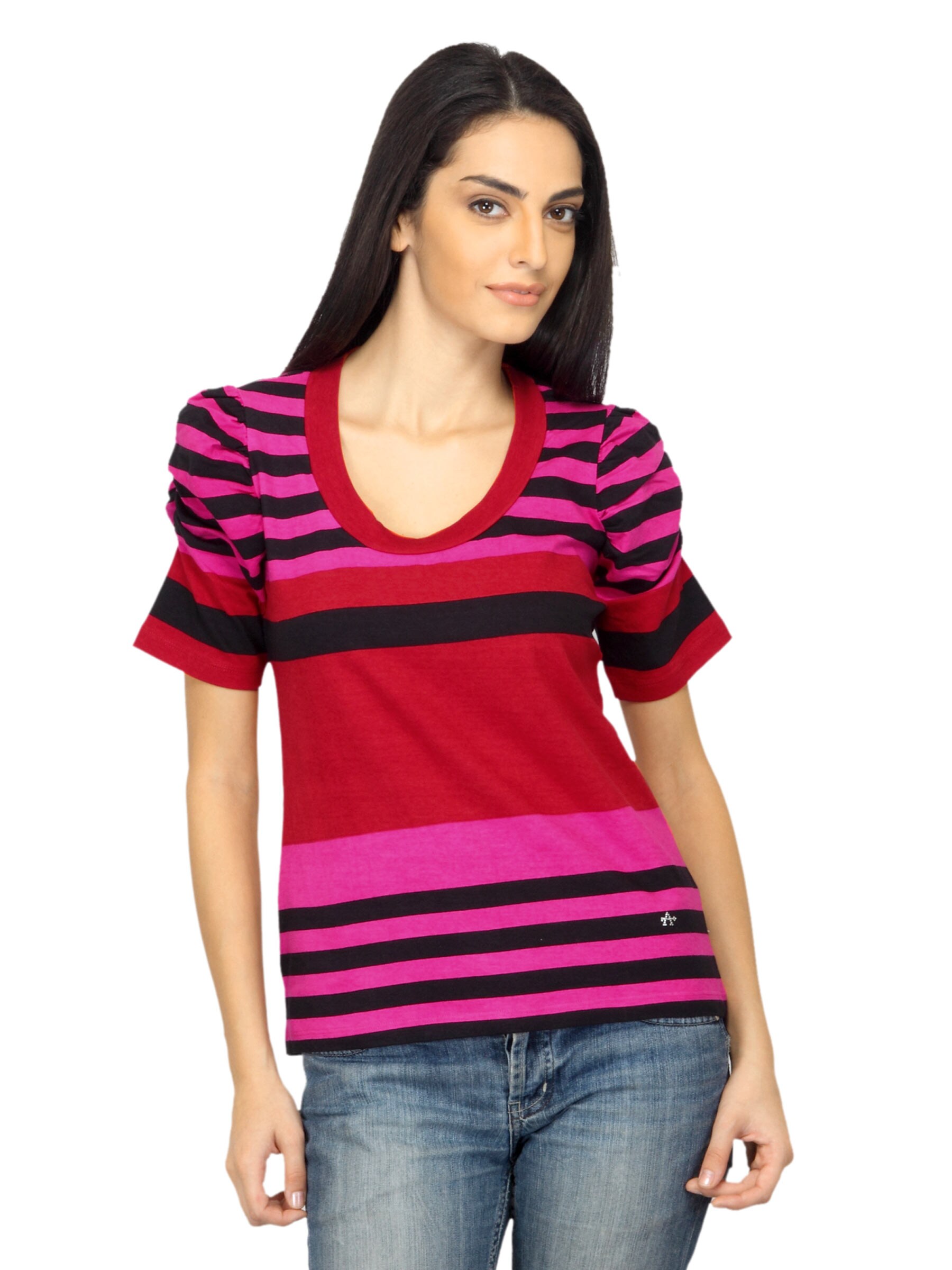 Arrow Woman Striped Red Top