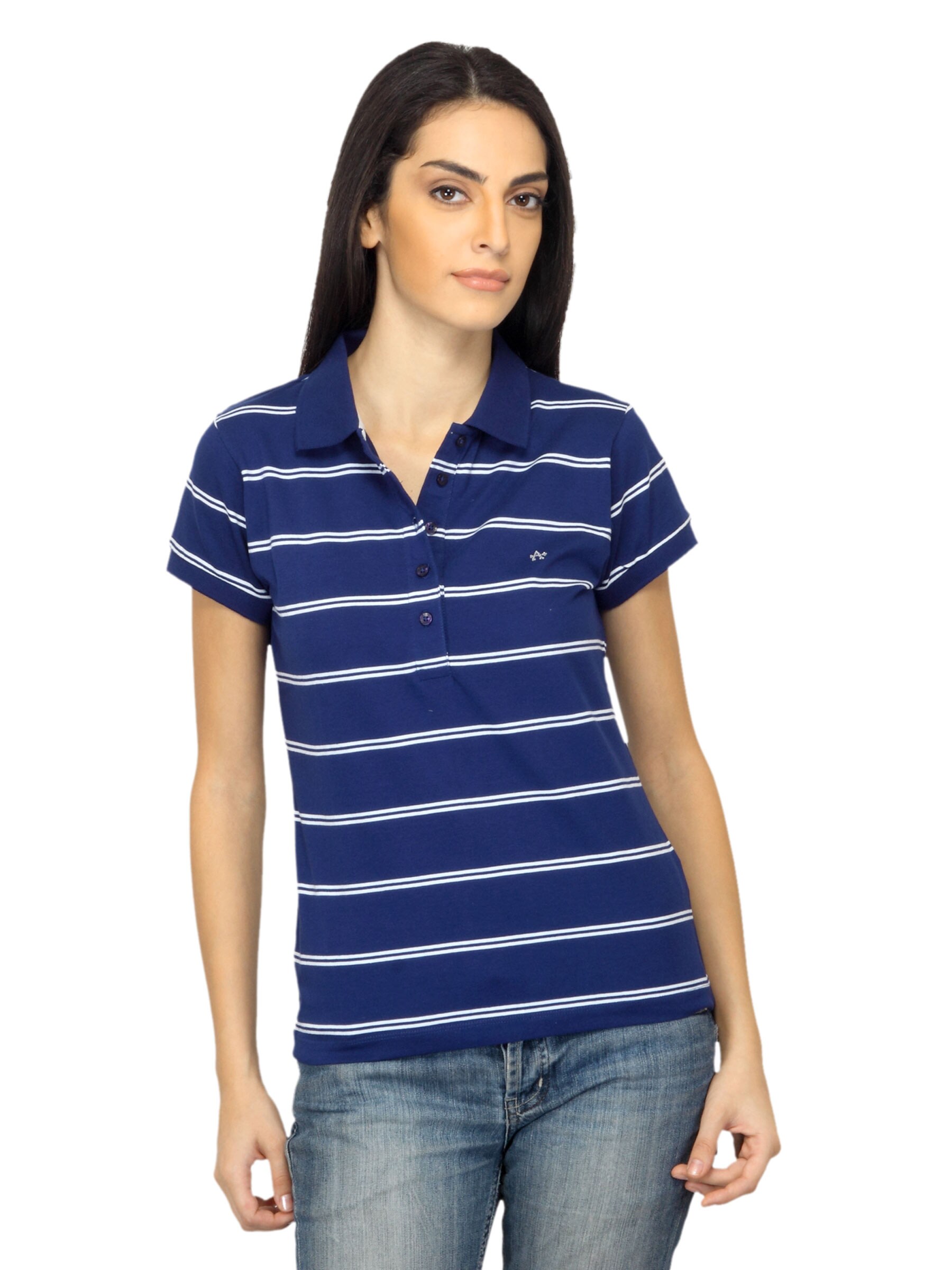 Arrow Woman Striped Navy Blue T-shirt