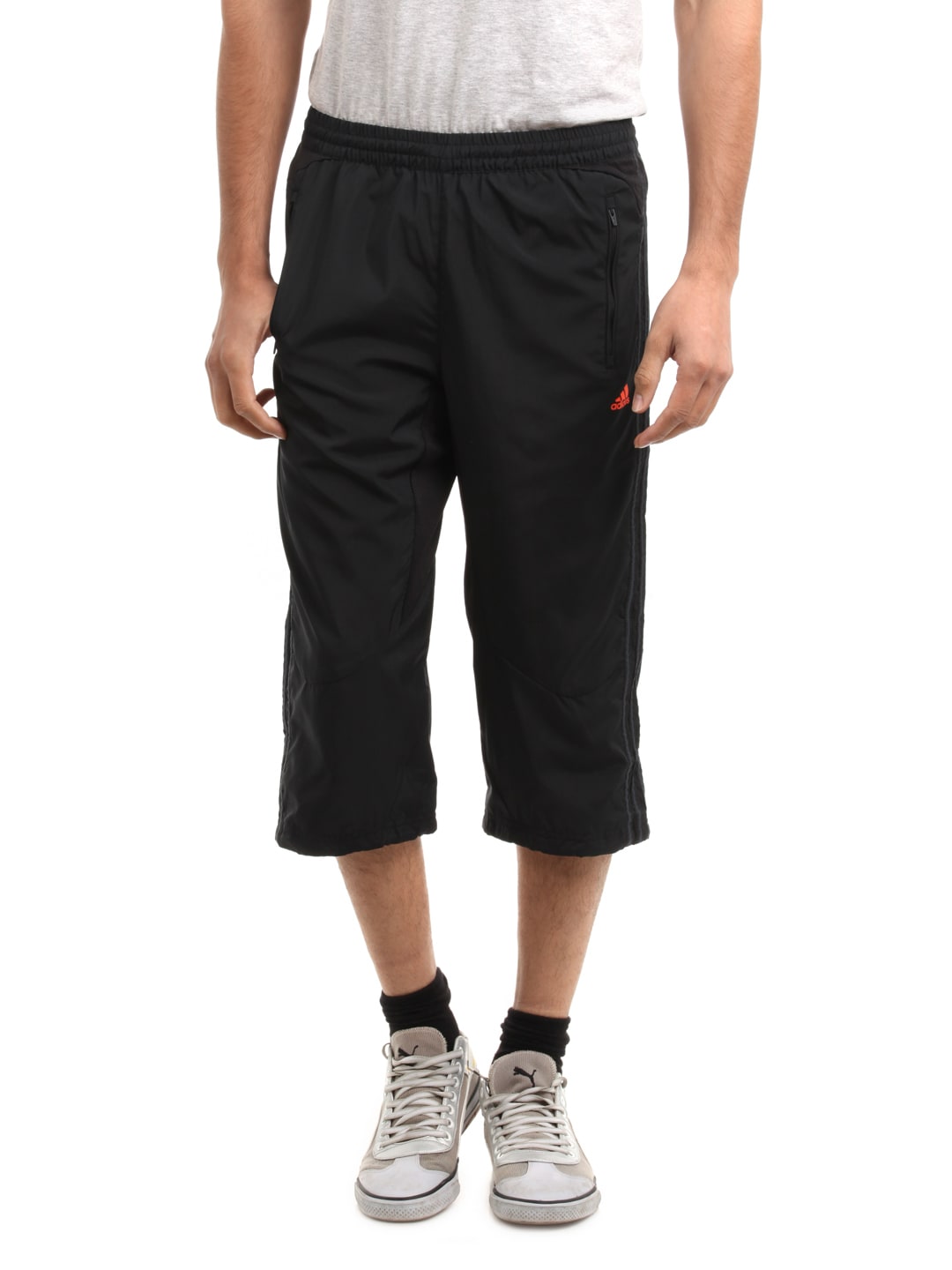 ADIDAS Men Black 3/4 Length Pants
