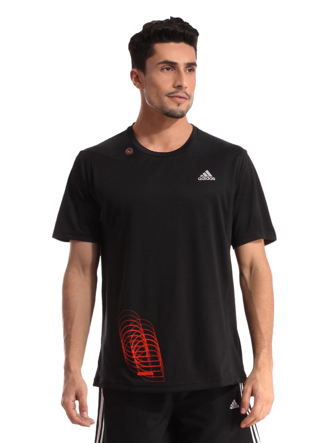 ADIDAS Men Black T-shirt