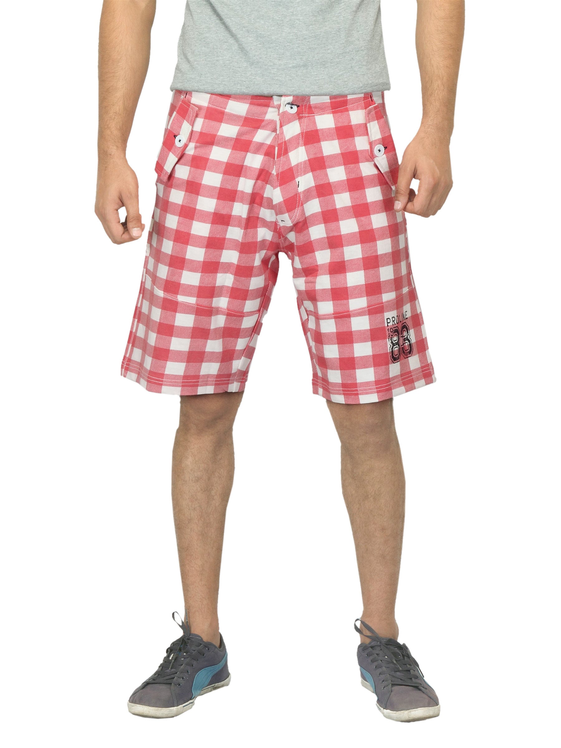 Proline Red & White Checked Shorts