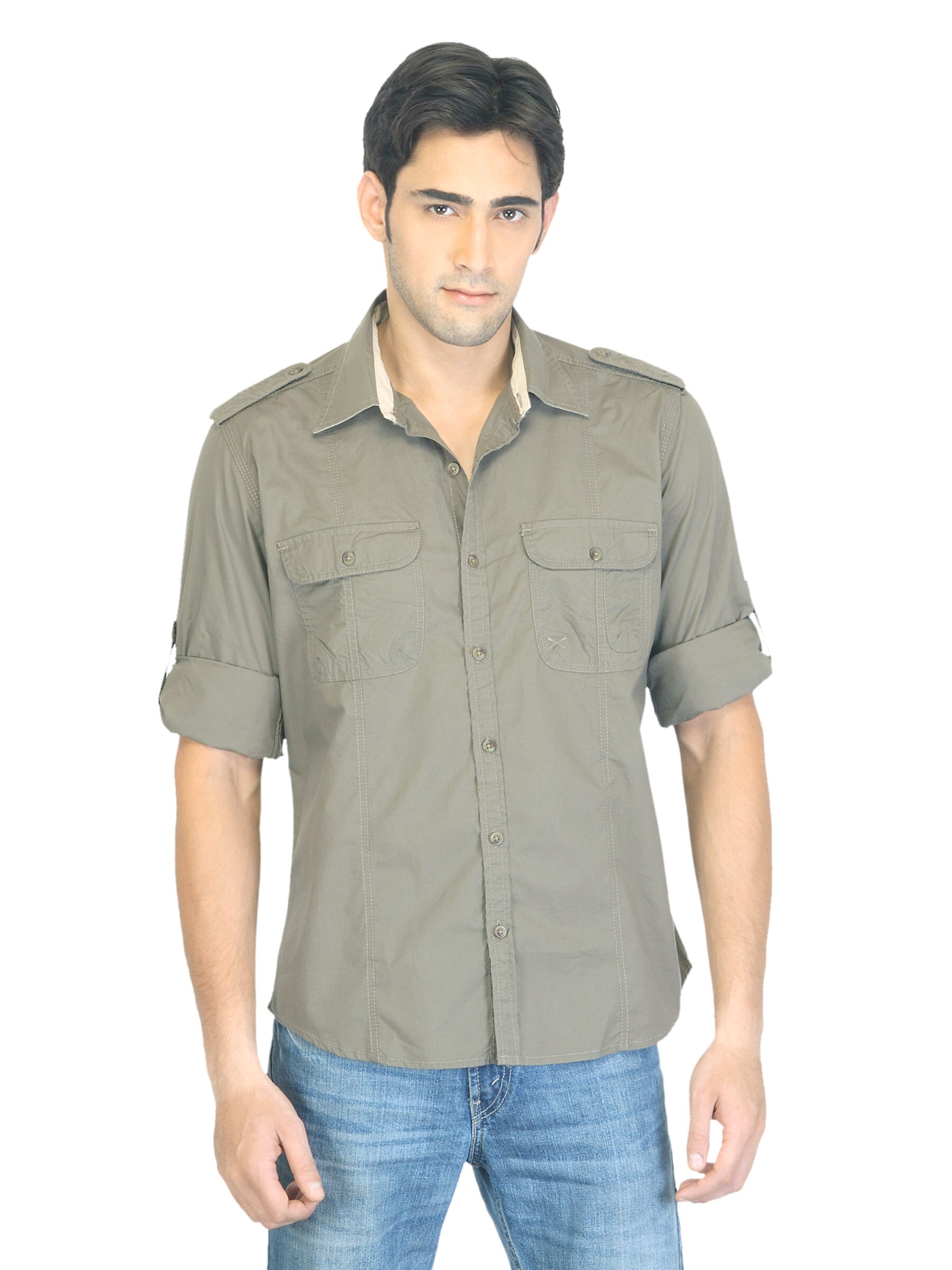 Scullers Men Olive Shirt