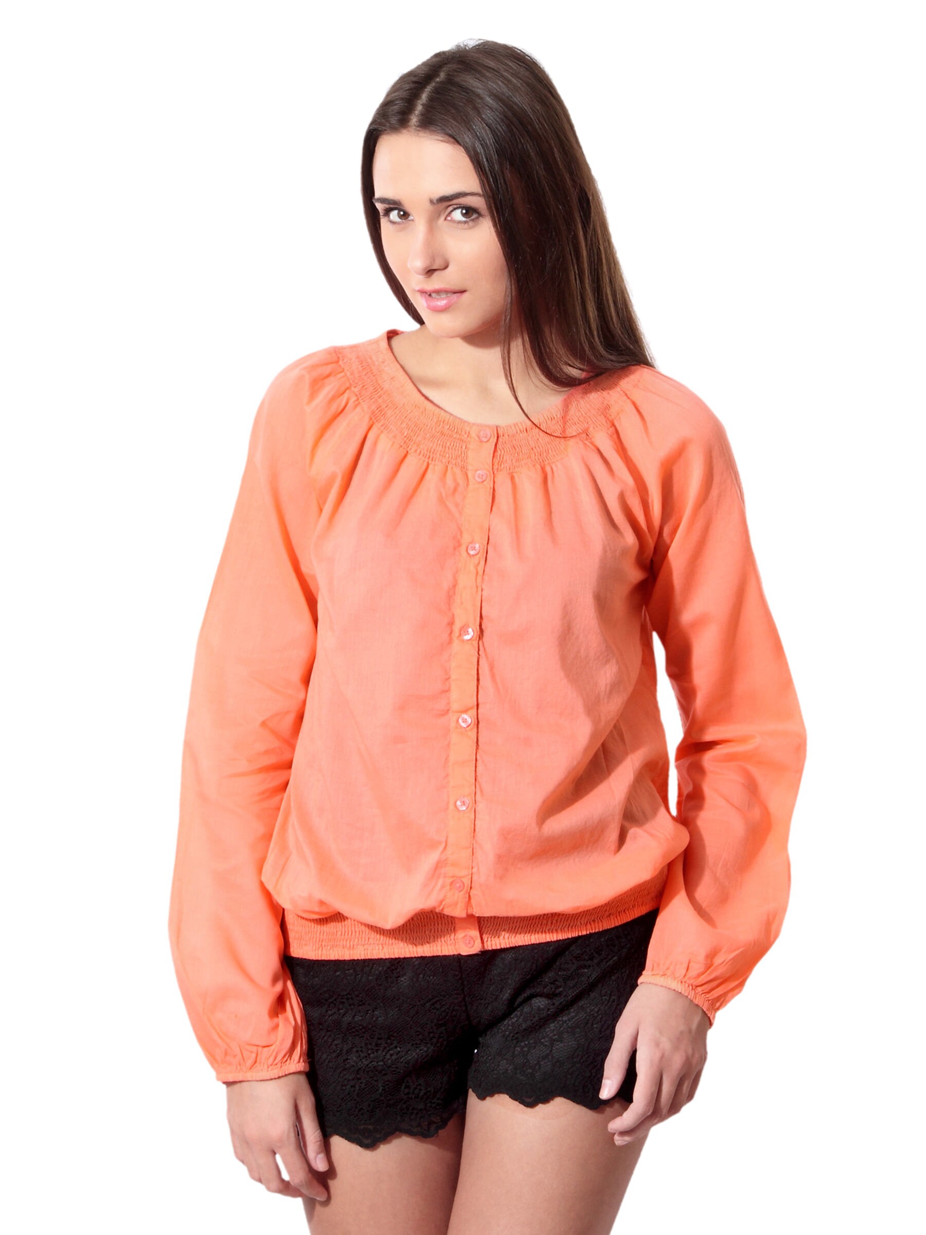 ONLY Women Smock Peach Top