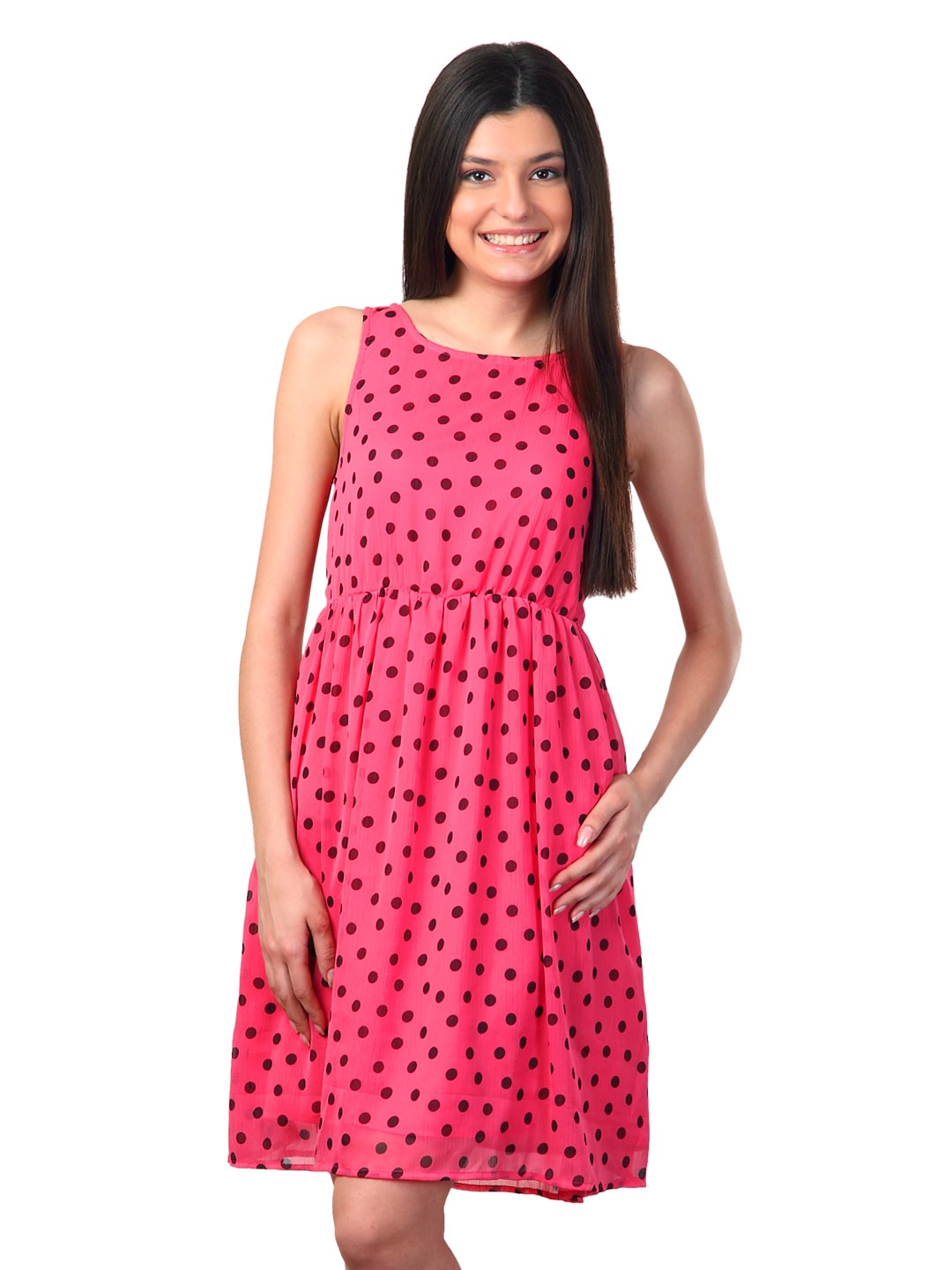 ONLY Women Pink Dotted Print Dress