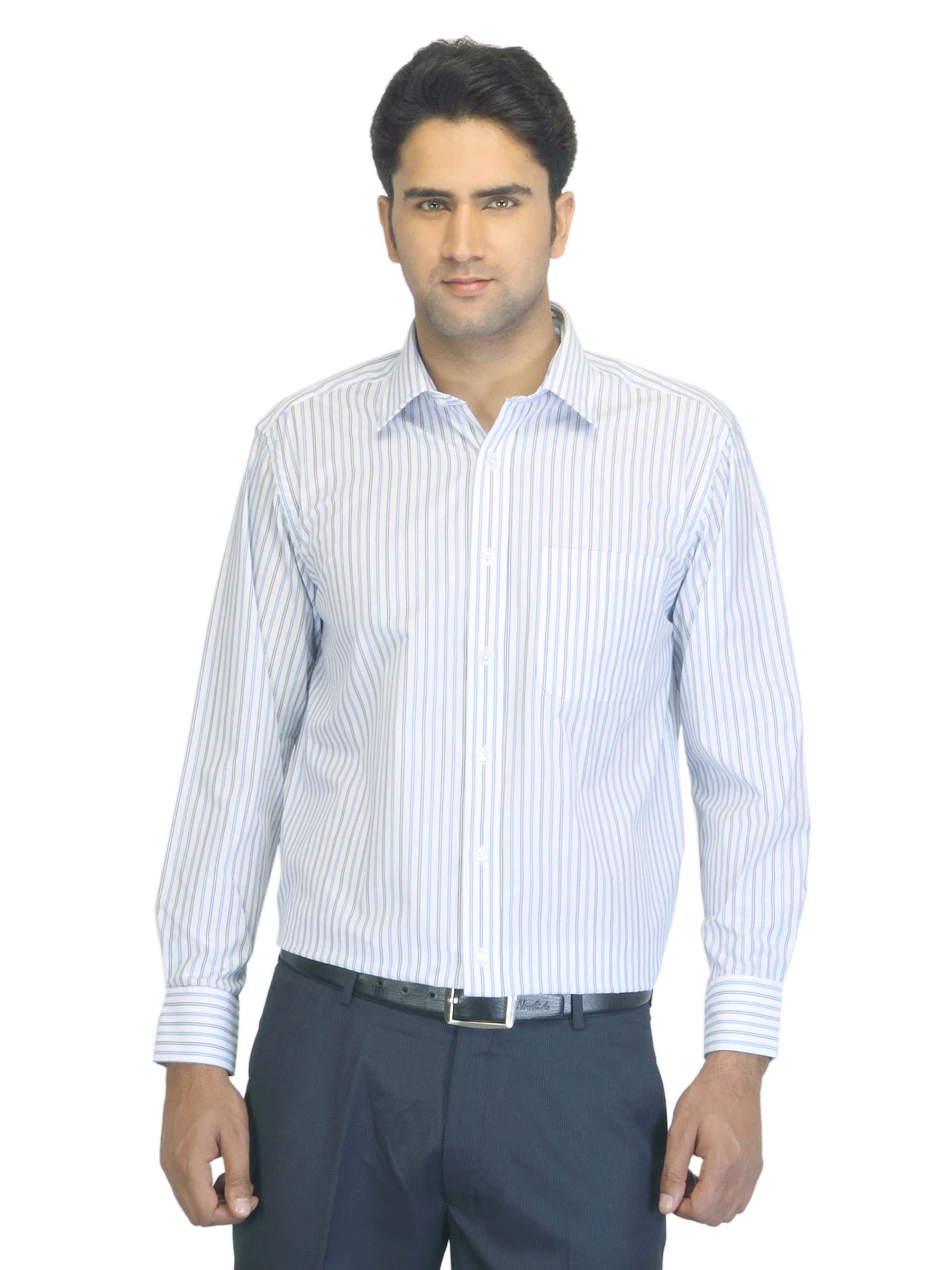 John Miller Men Striped White Shirt