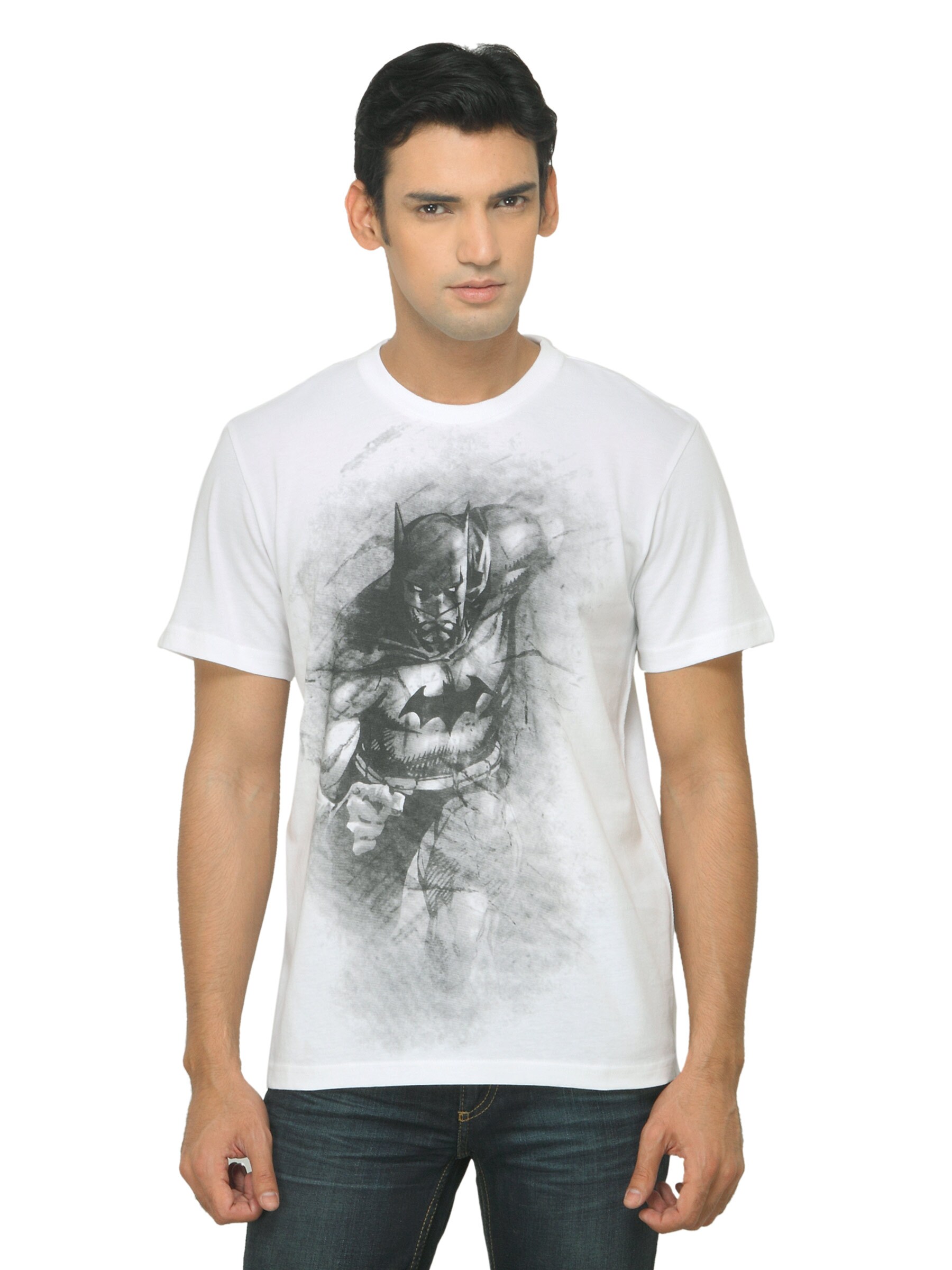 Batman Men Printed White T-shirt