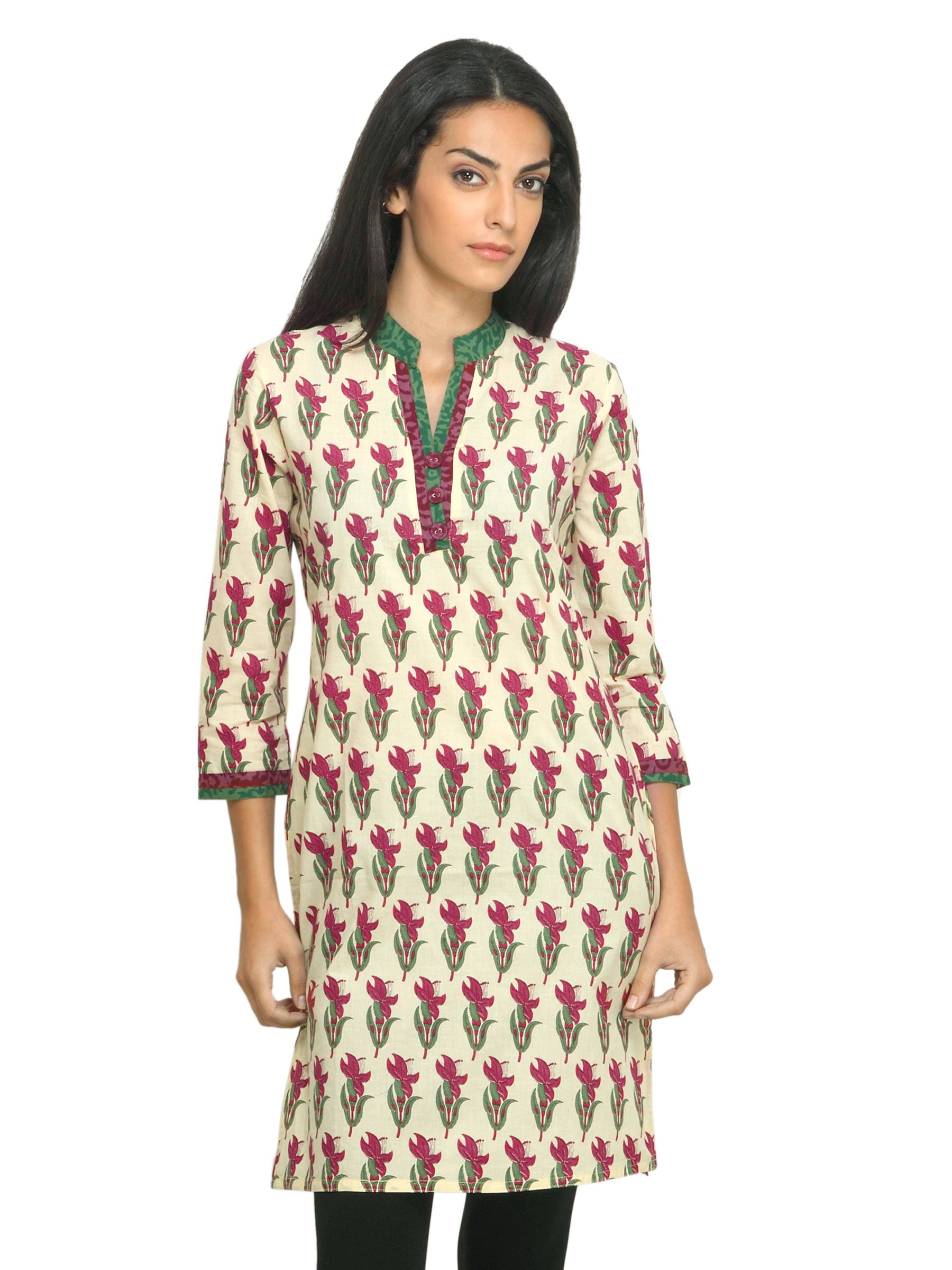 Mother Earth Women Printed Cream Kurta