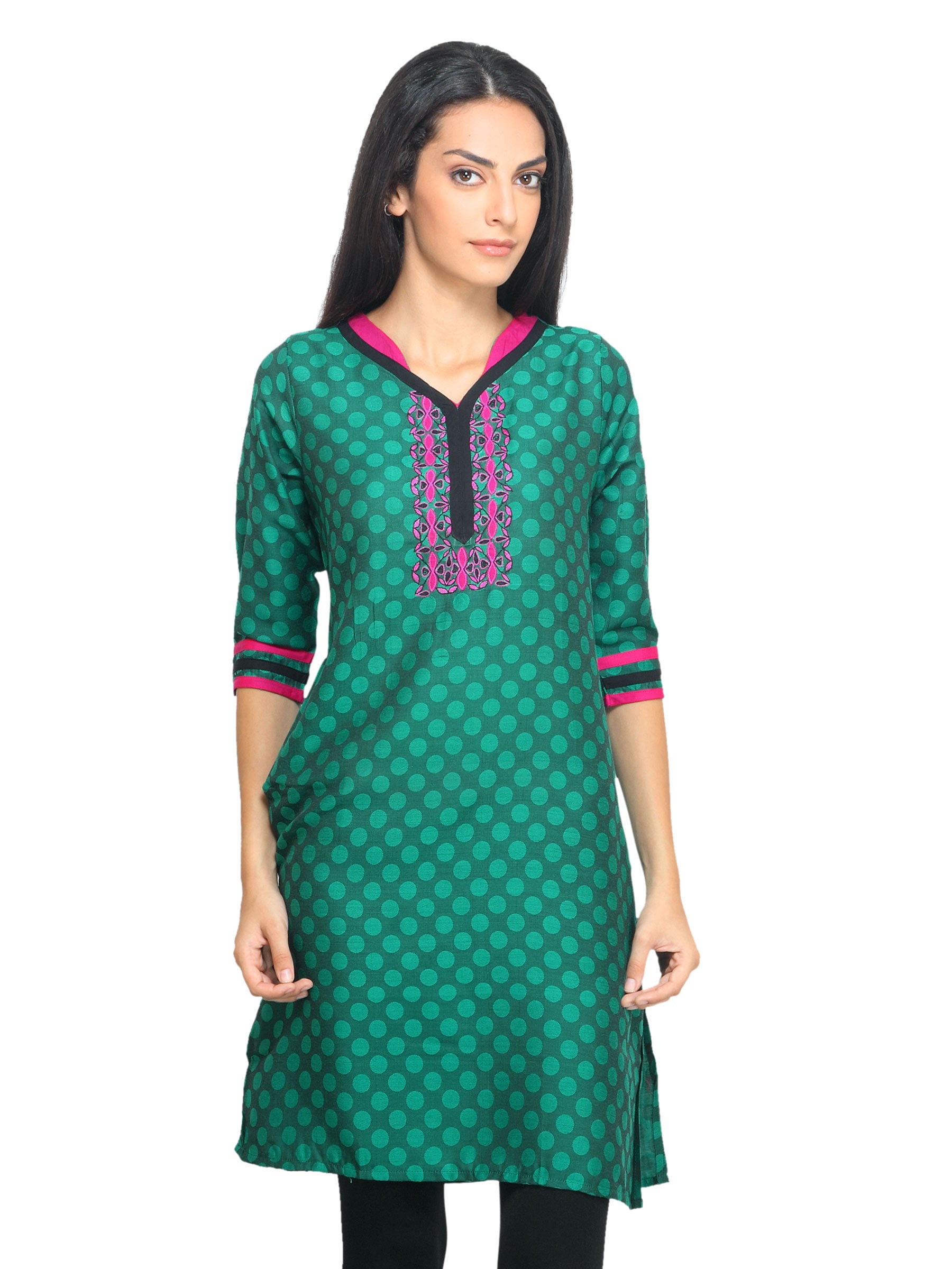 Mother Earth Women Printed Green Kurta