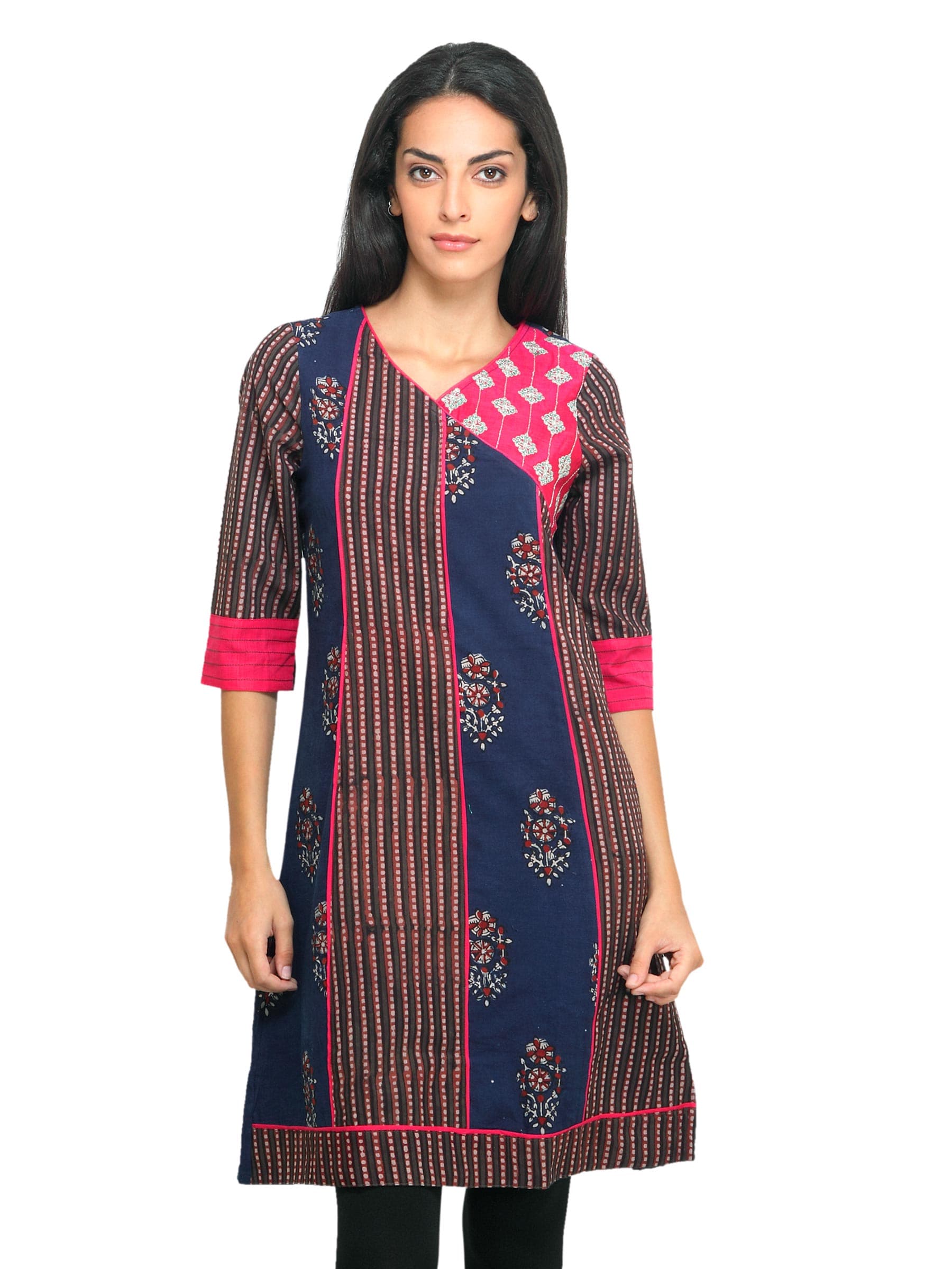 Mother Earth Women Printed Blue Kurta