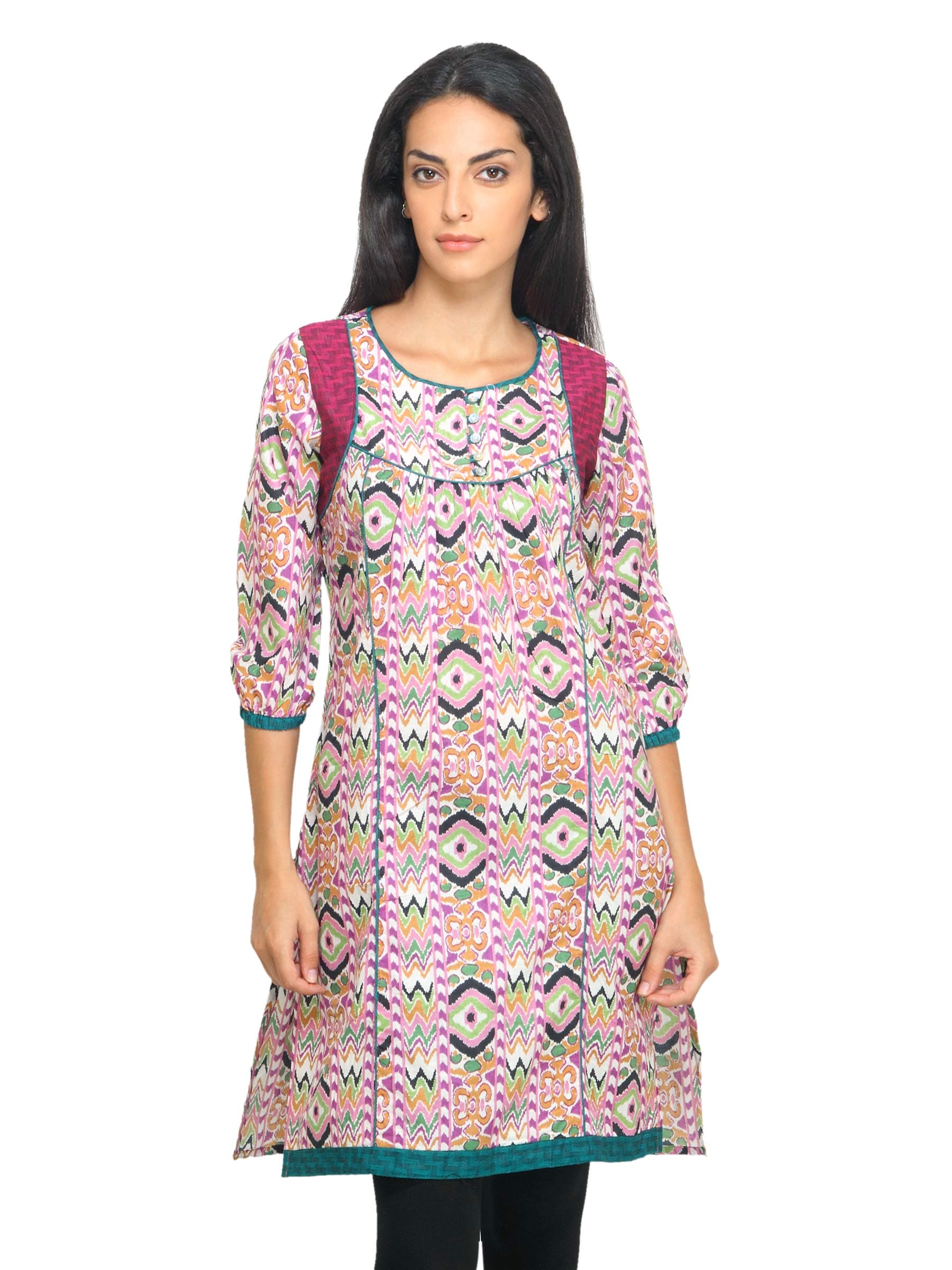 Mother Earth Women Printed Pink Kurta