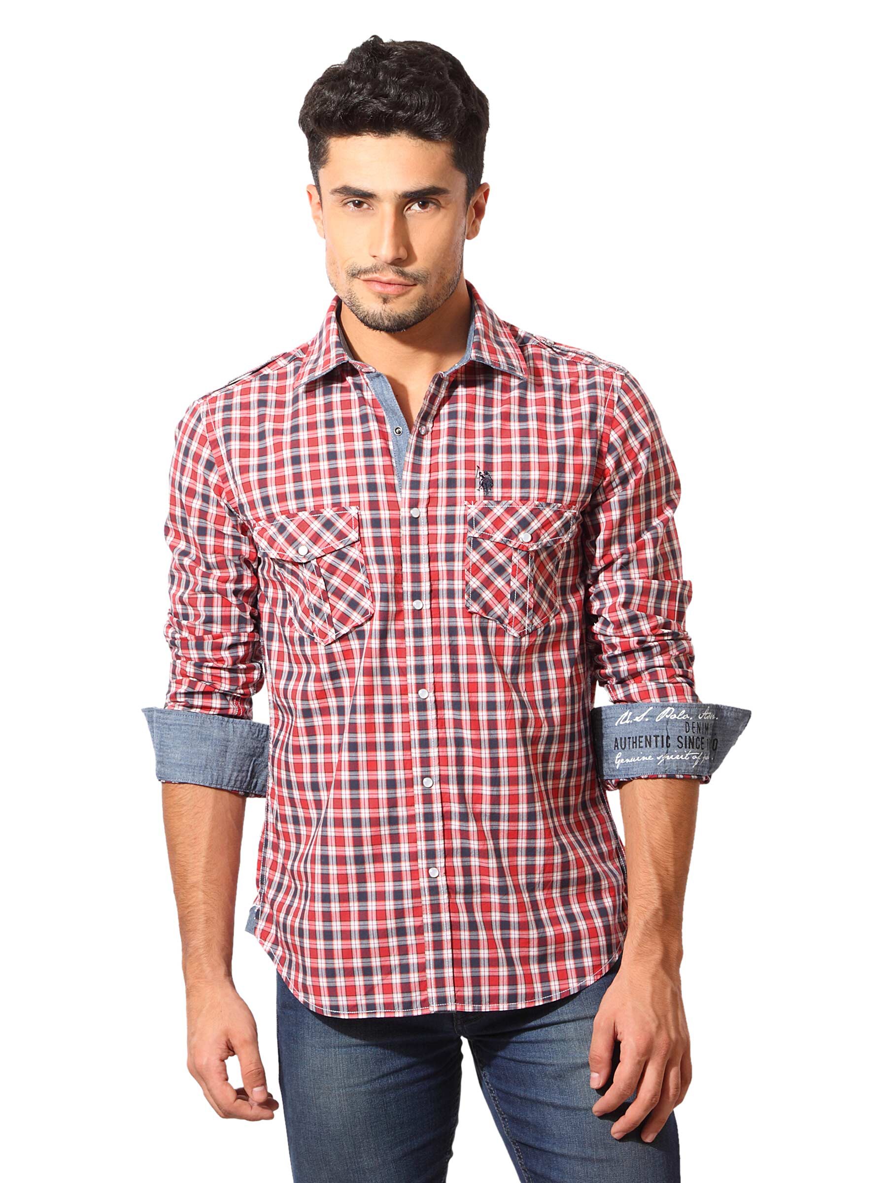 U.S. Polo Assn. Denim Co. Men Red Check Shirt