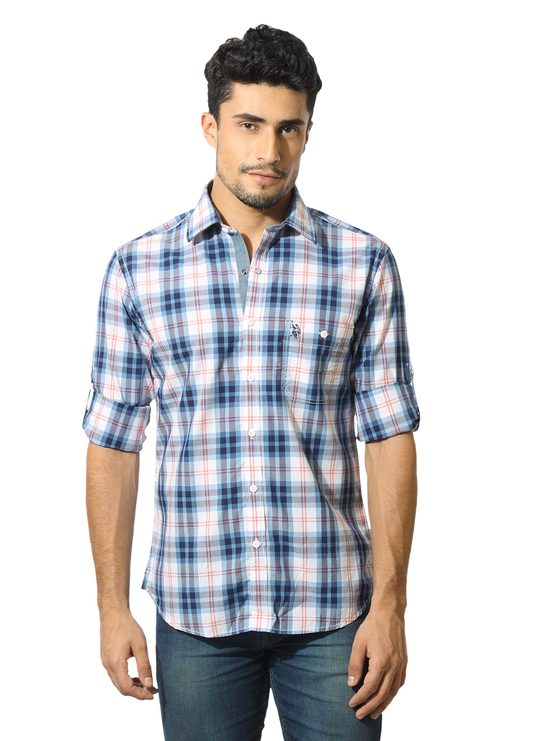 U.S. Polo Assn. Denim Co. Men Blue Check Shirt