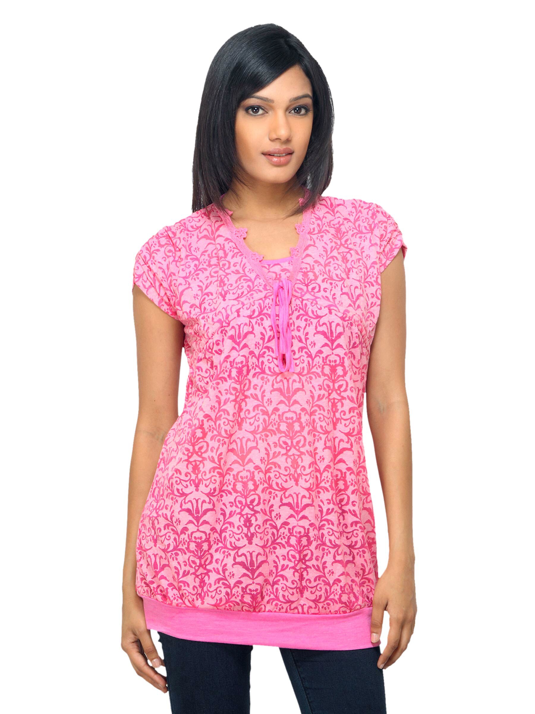 Sepia Women Printed Pink Tunic